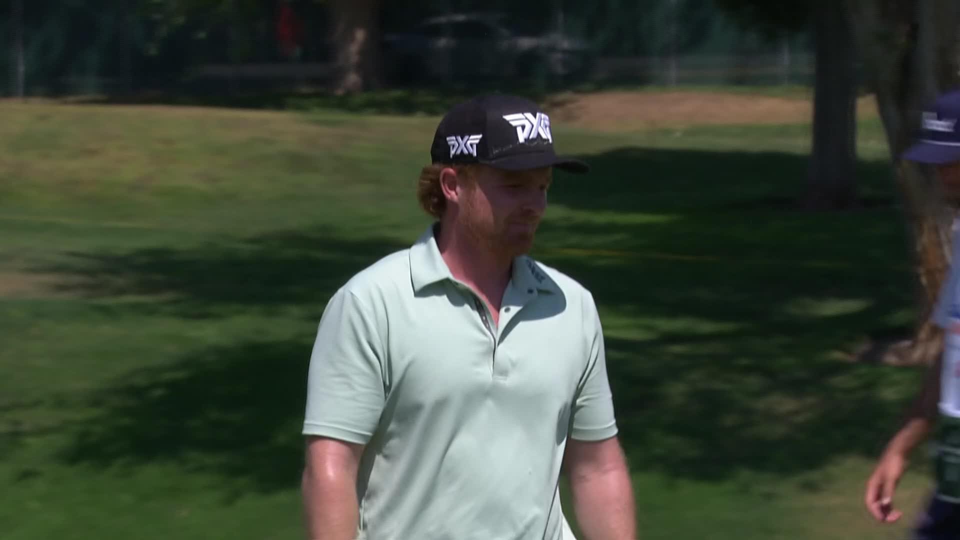 Mason Andersen sinks a long birdie putt on No. 9 at Utah Championship