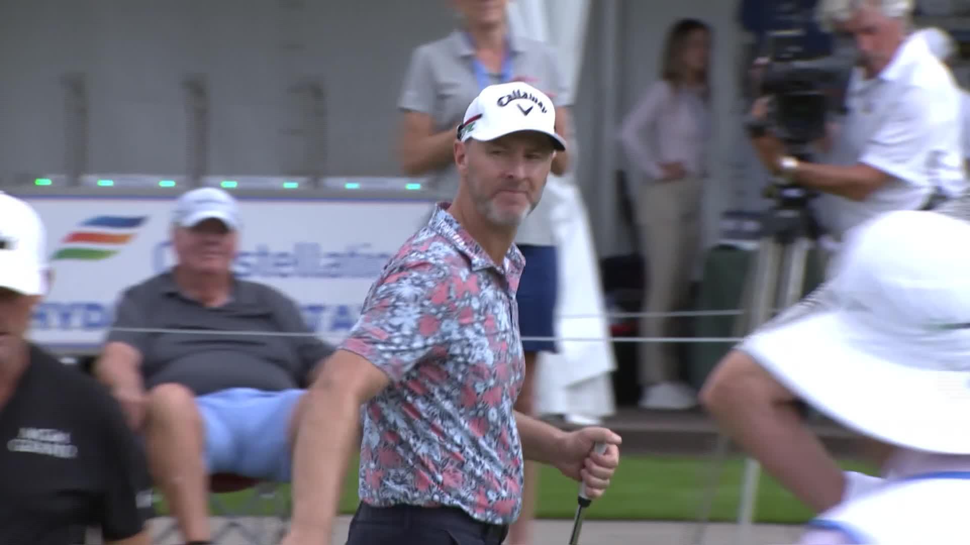 Brendan Jones holes out for birdie on No. 9 at Constellation FURYK & FRIENDS
