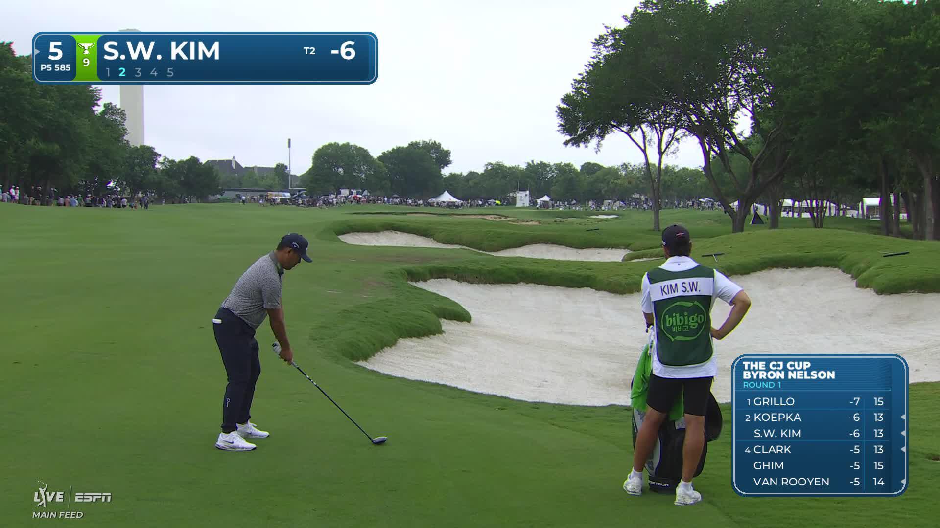 Si Woo Kim makes birdie on No. 5 at THE CJ CUP to get to 7-under