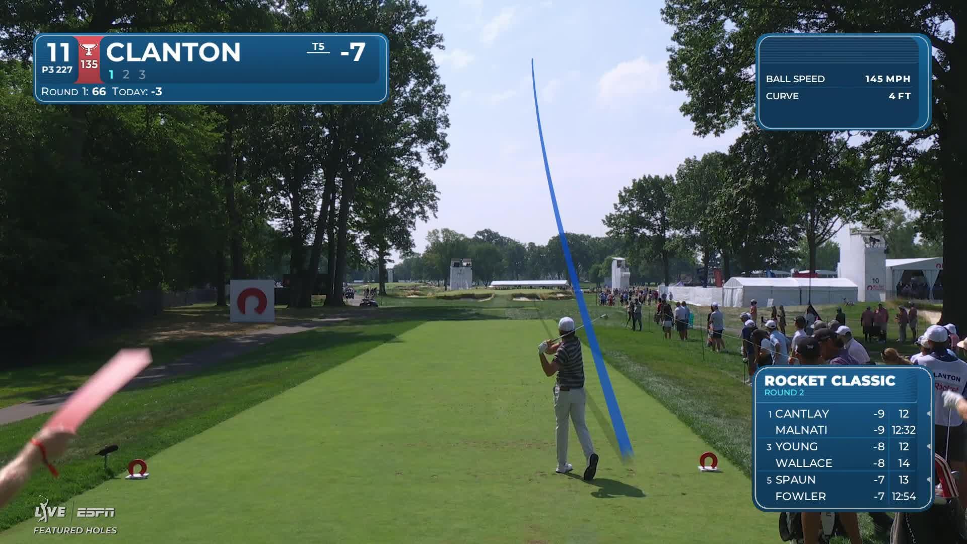 Luke Clanton holes 71-foot bunker shot for birdie on No. 11 at Rocket Classic