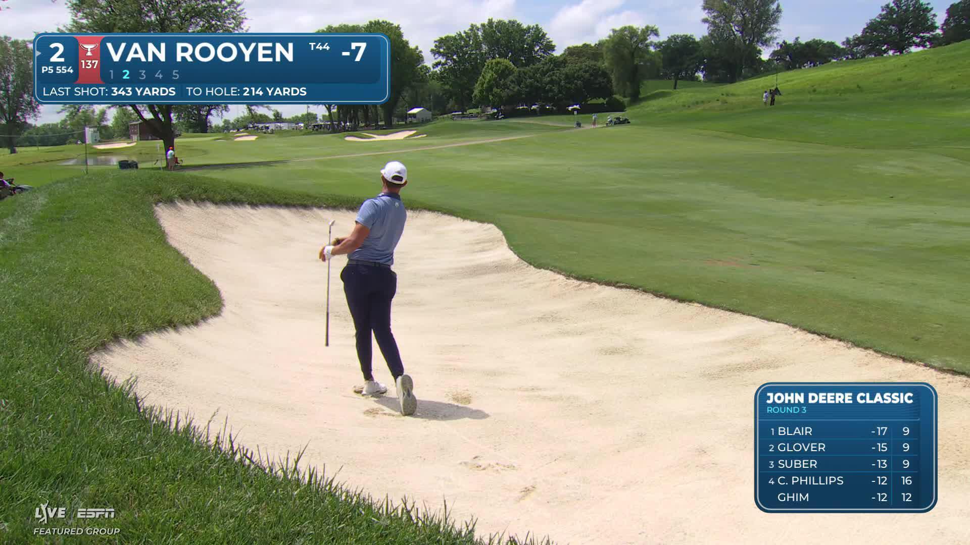 Erik van Rooyen sinks 2-foot putt for birdie on No. 2 at John Deere