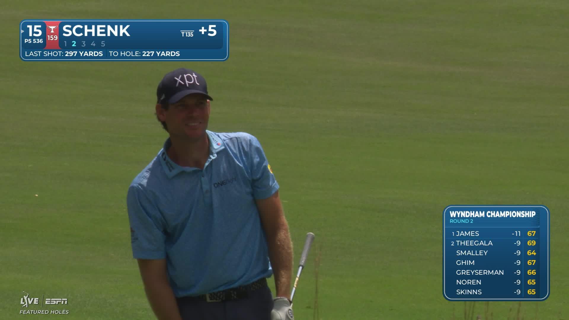 Adam Schenk reaches par-5 No. 15 in two, makes birdie at Wyndham