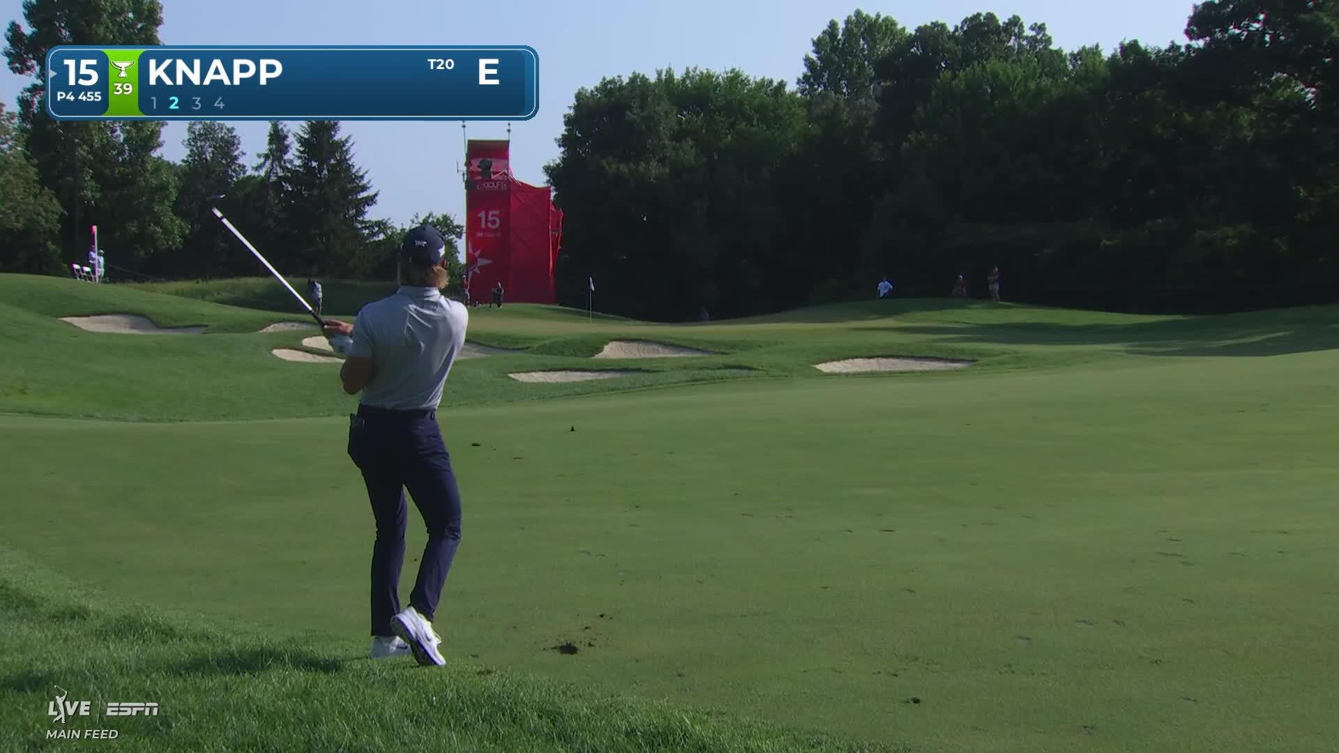 Jake Knapp's 114-yard approach sets up birdie on No. 15 at 3M Open