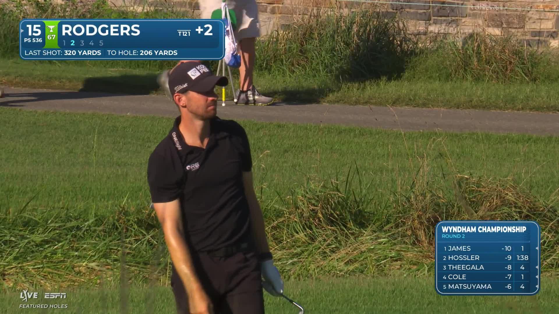Patrick Rodgers reaches par-5 No. 15 in two, makes birdie at Wyndham