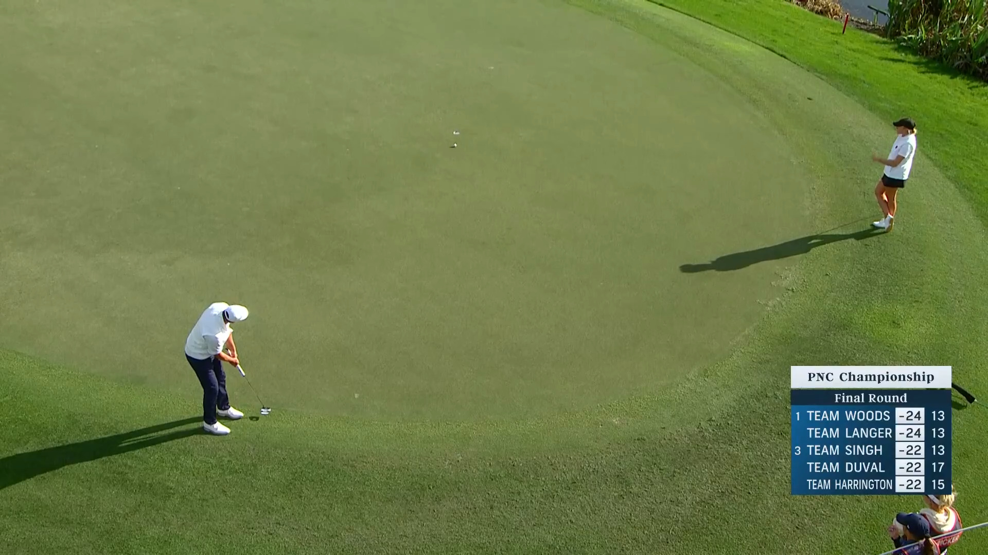 Steve Stricker drills birdie putt at PNC Championship