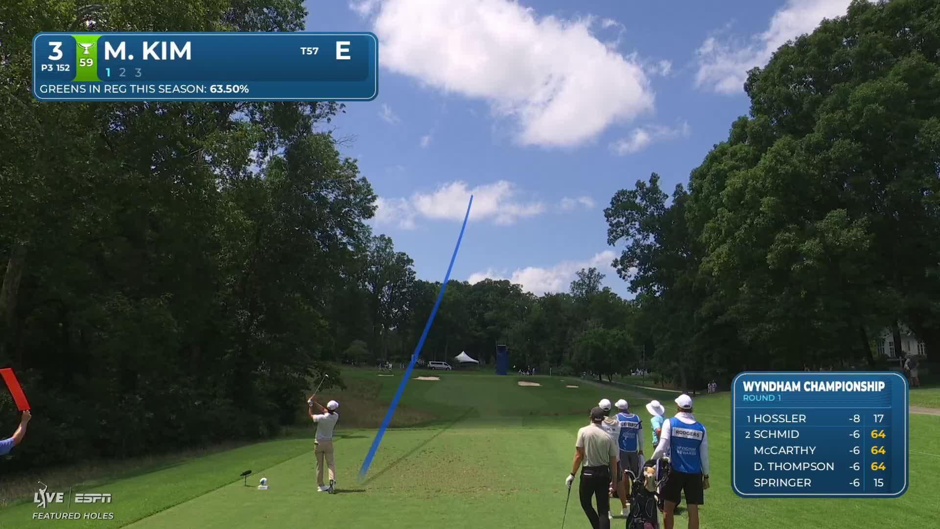Michael Kim sinks 25-foot birdie putt on No. 3 at Wyndham