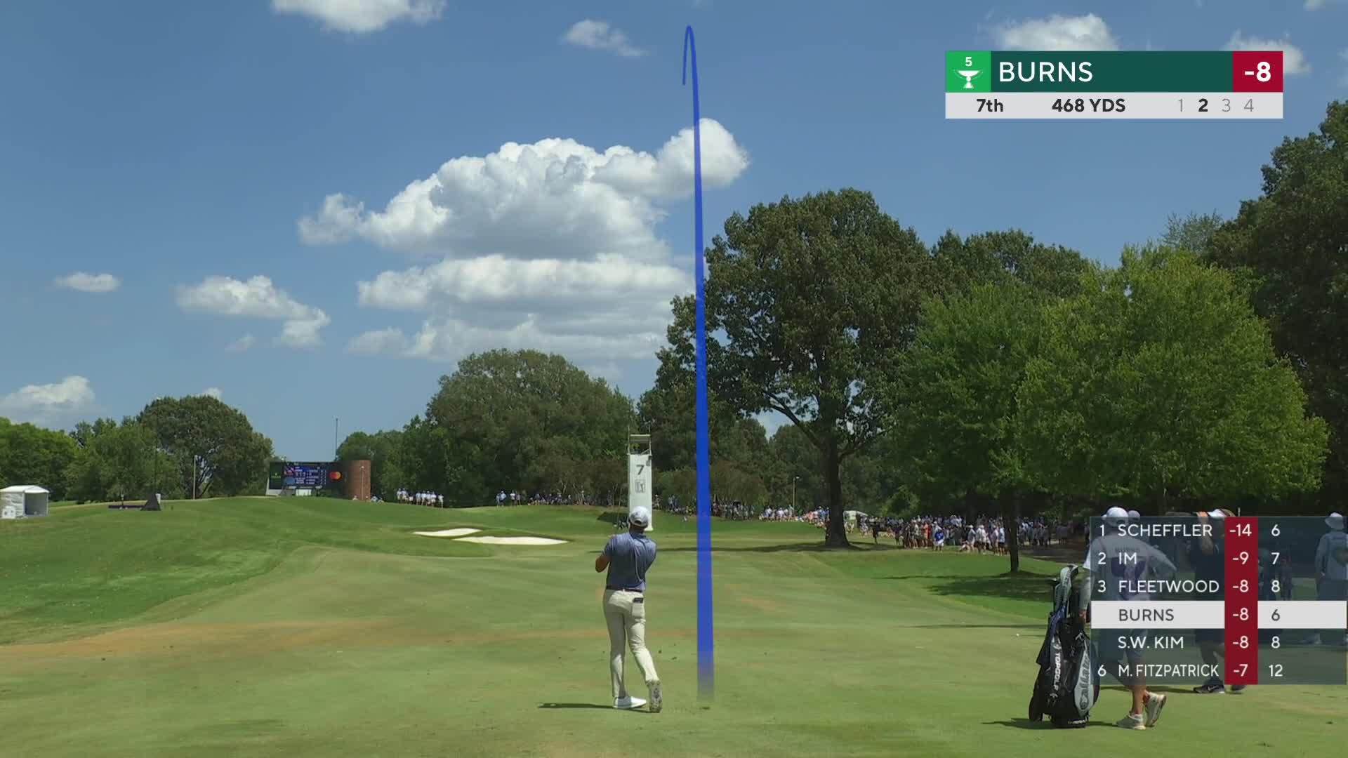 Sam Burns's 140-yard approach sets up birdie on No. 7 at FedEx St. Jude