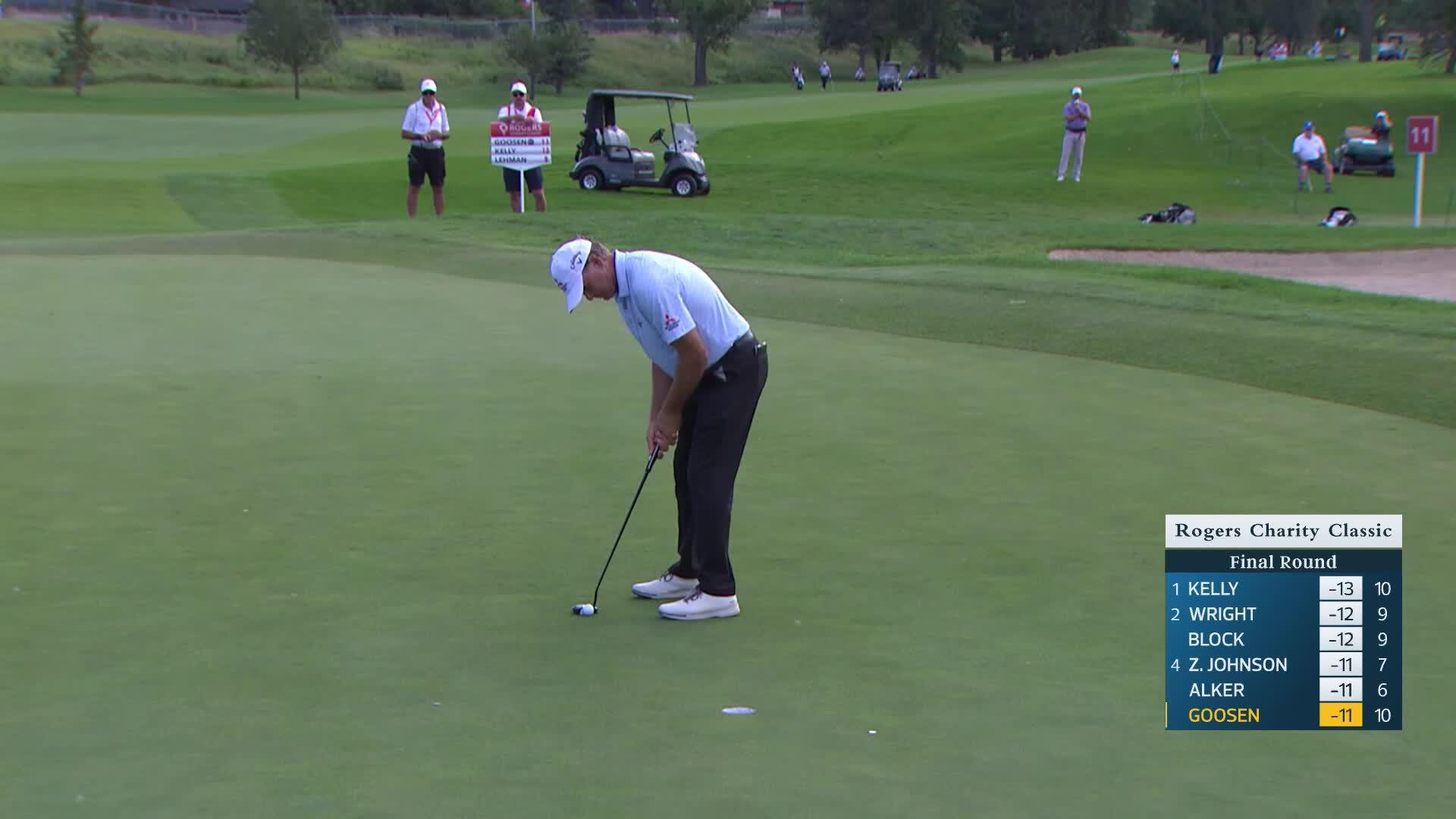 Retief Goosen makes birdie on No. 11 at Rogers Charity Classic