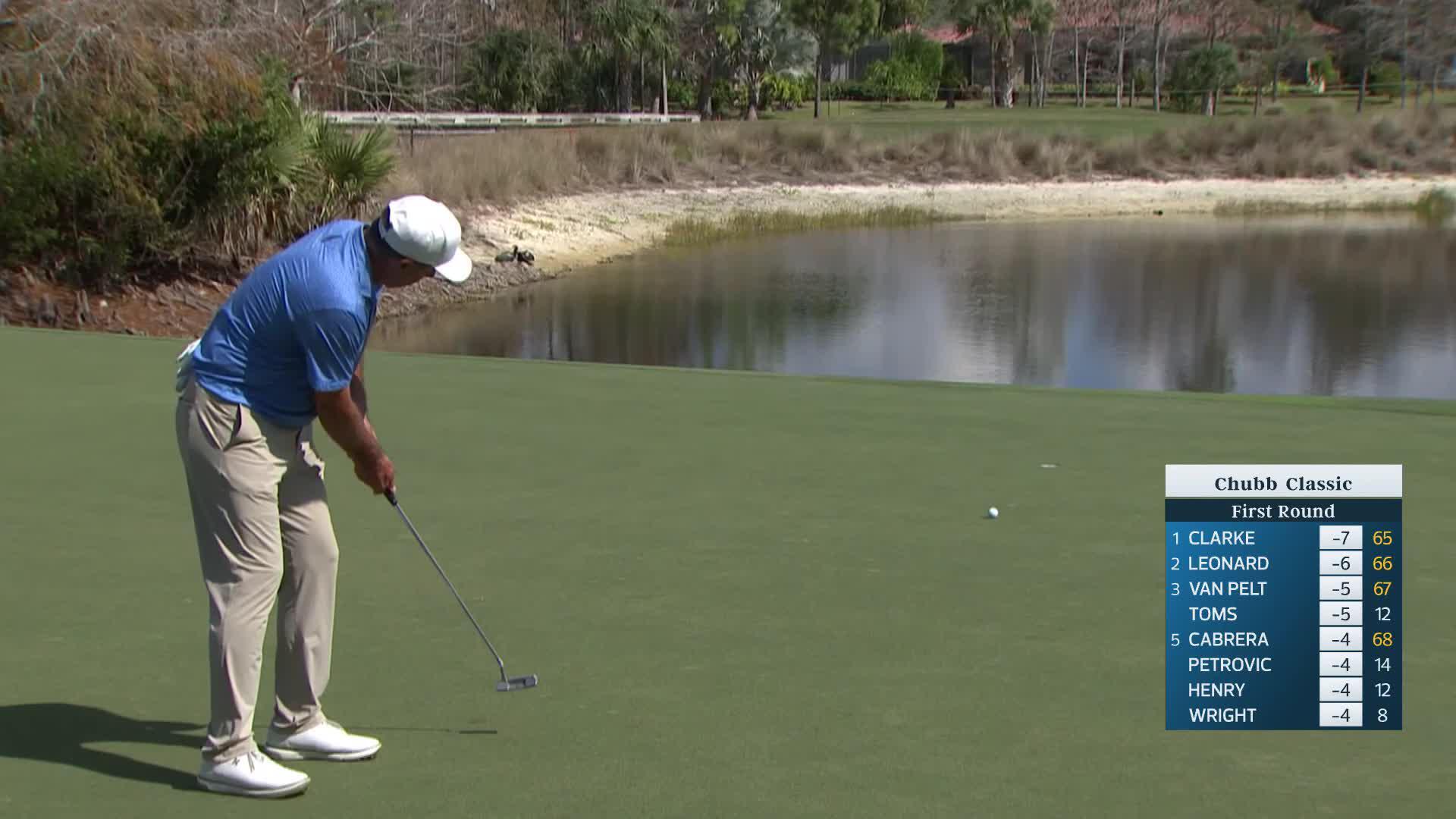 Matt Gogel makes birdie putt on No. 13 at Chubb Classic