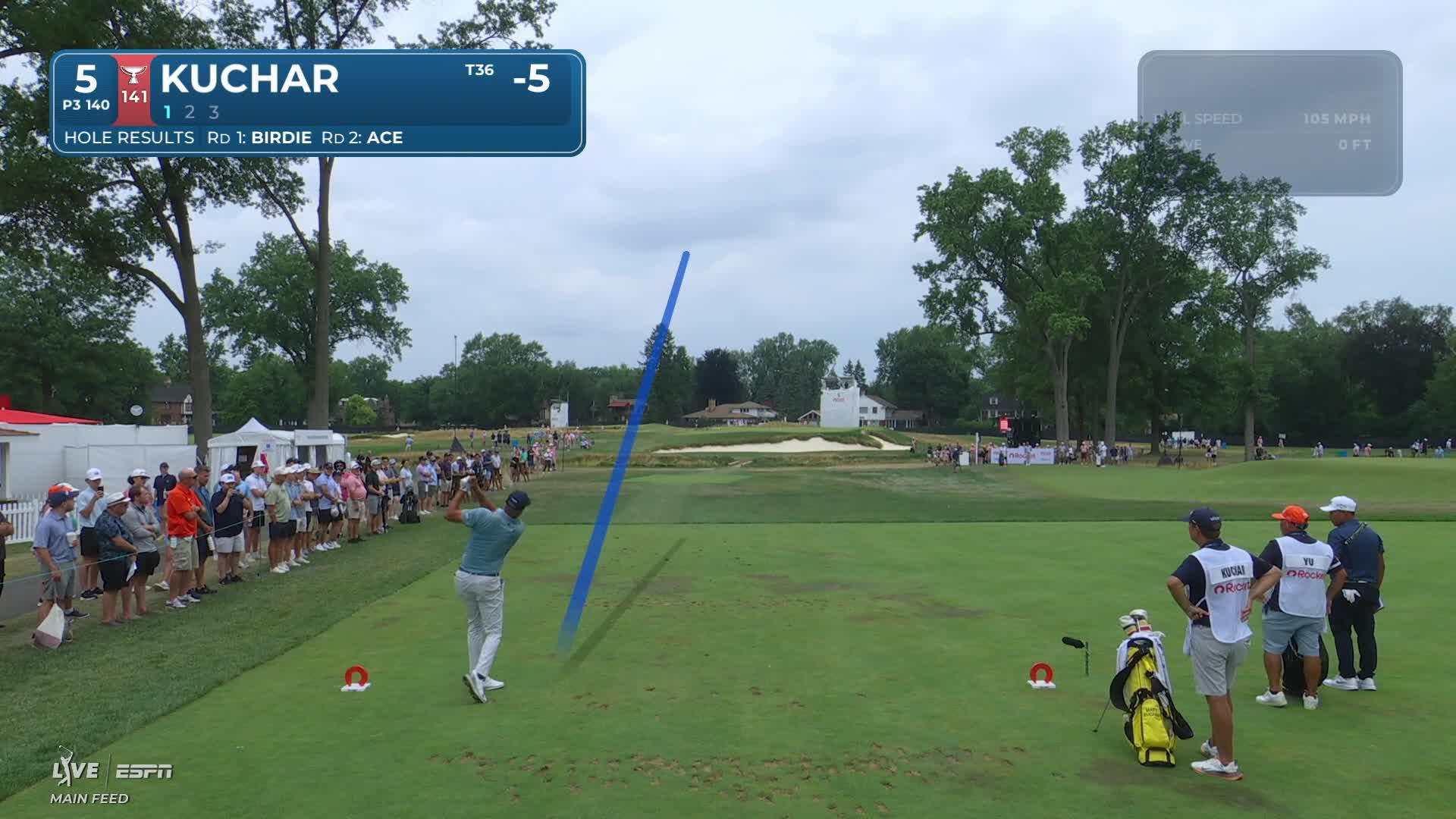 Matt Kuchar nearly aces No. 5, sets up birdie at Rocket Classic