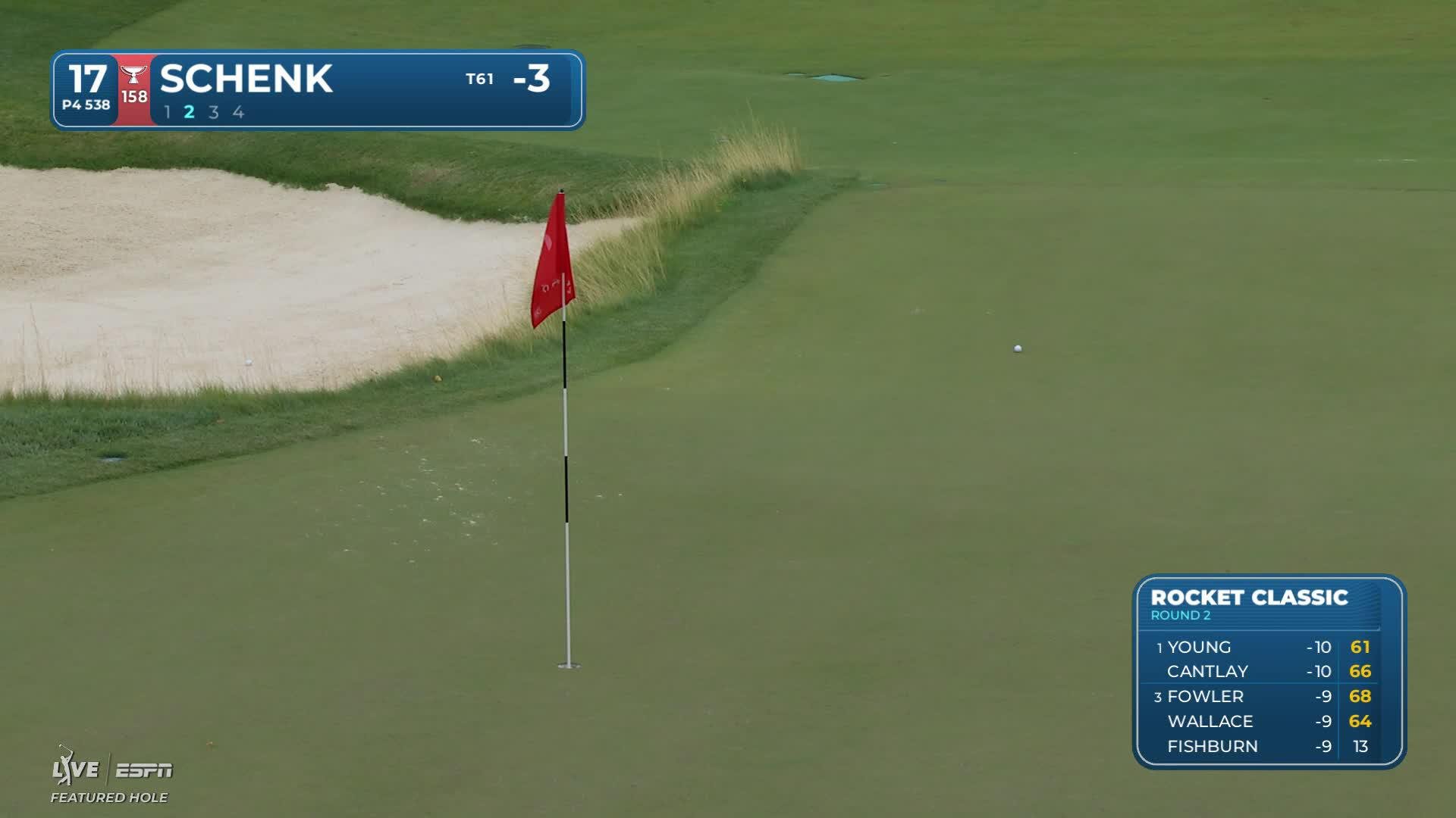 Adam Schenk sinks 31-foot birdie putt on No. 17 at Rocket Classic