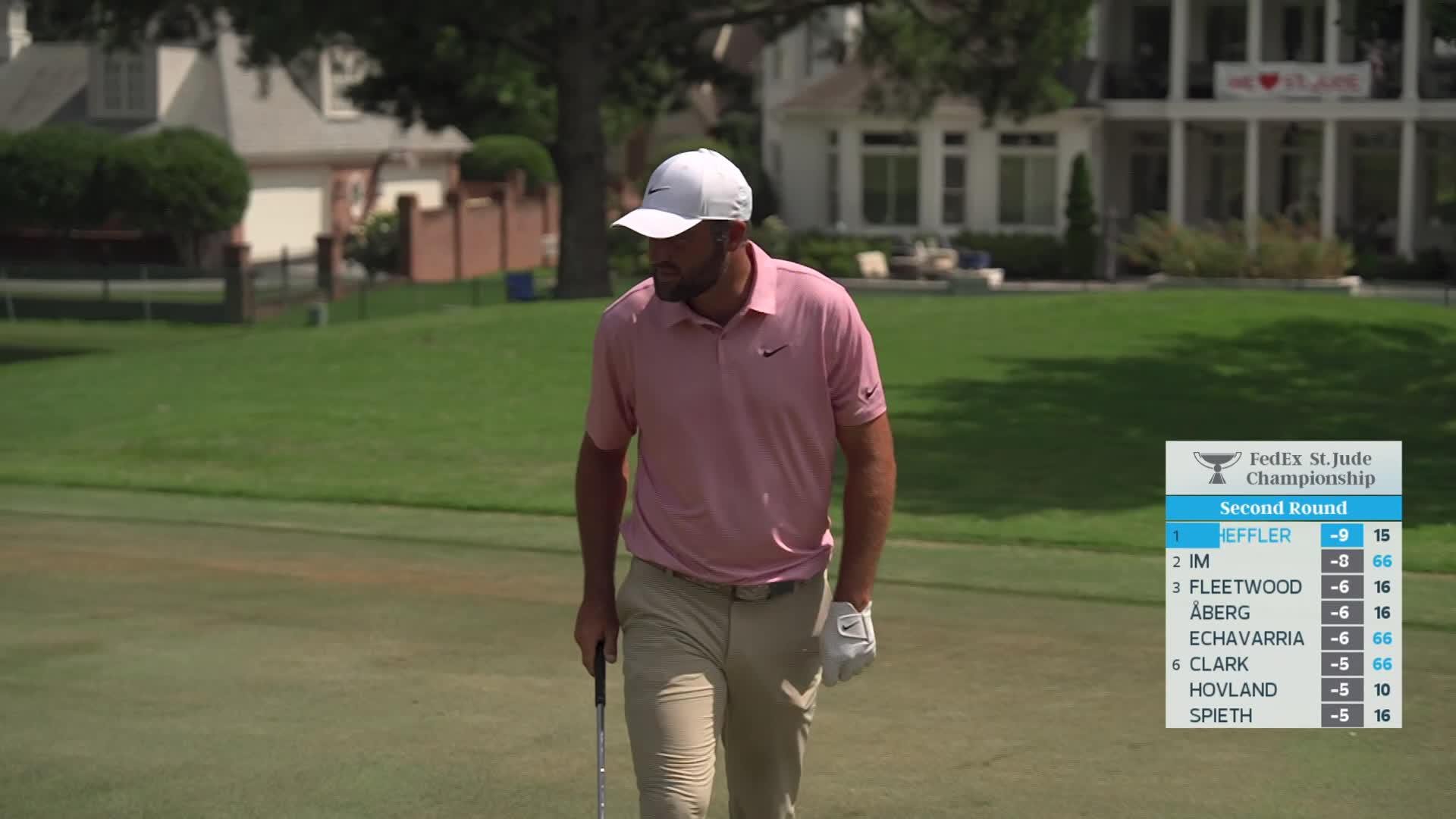 Scottie Scheffler reaches par-5 No. 16 in two, makes birdie at FedEx St. Jude