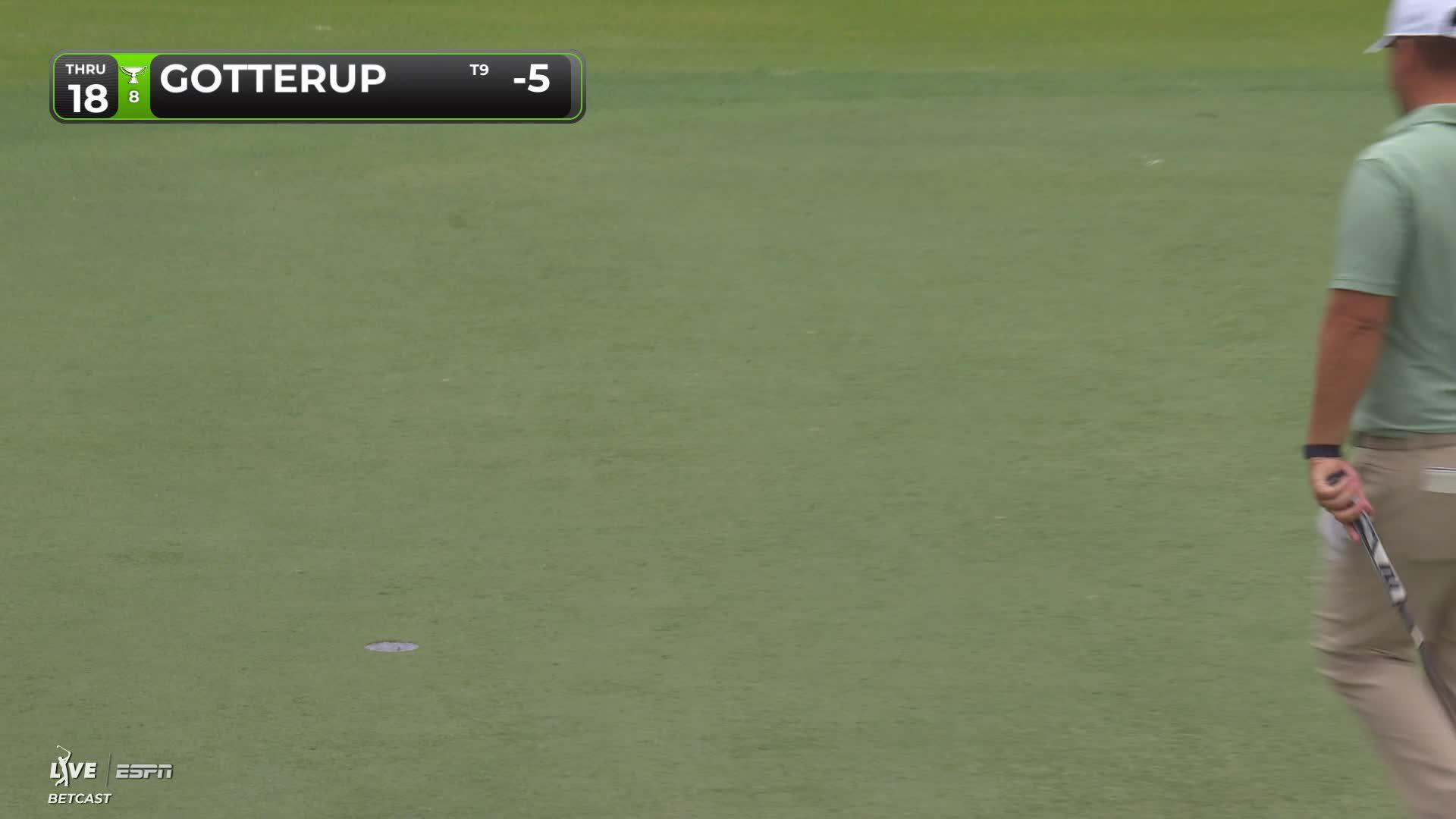 Chris Gotterup sinks 28-foot birdie putt on No. 18 at Truist Championship