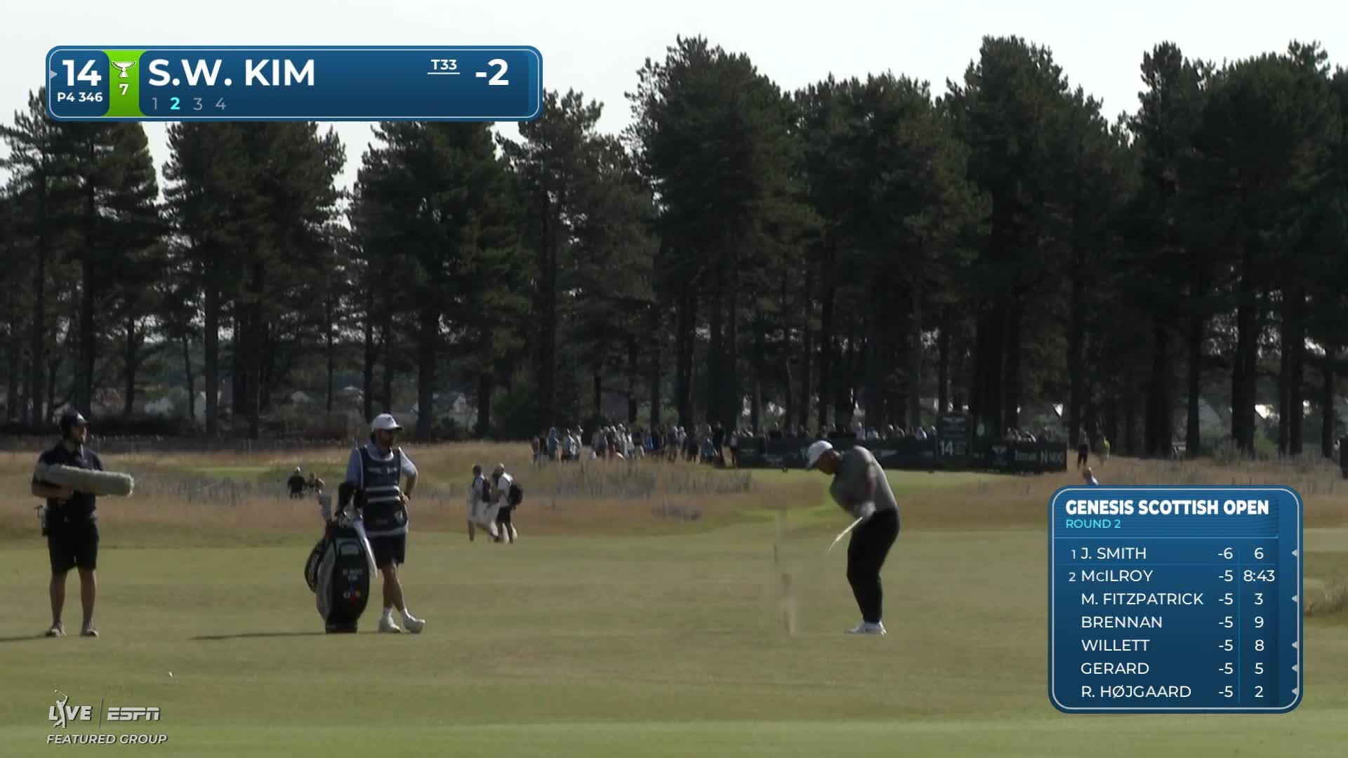 Si Woo Kim makes birdie on No. 14 at Genesis Scottish Open