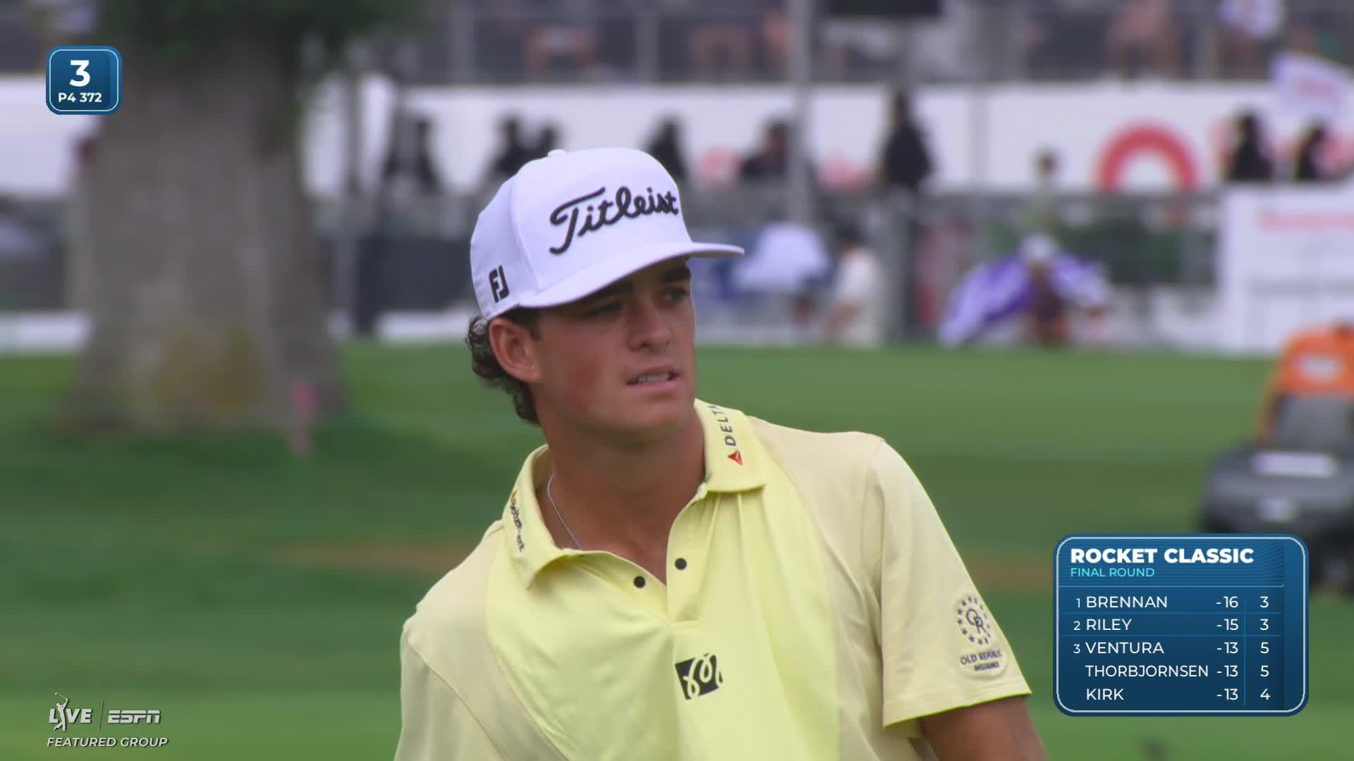 Jackson Koivun's 126-yard approach sets up birdie on No. 3 at Rocket Classic