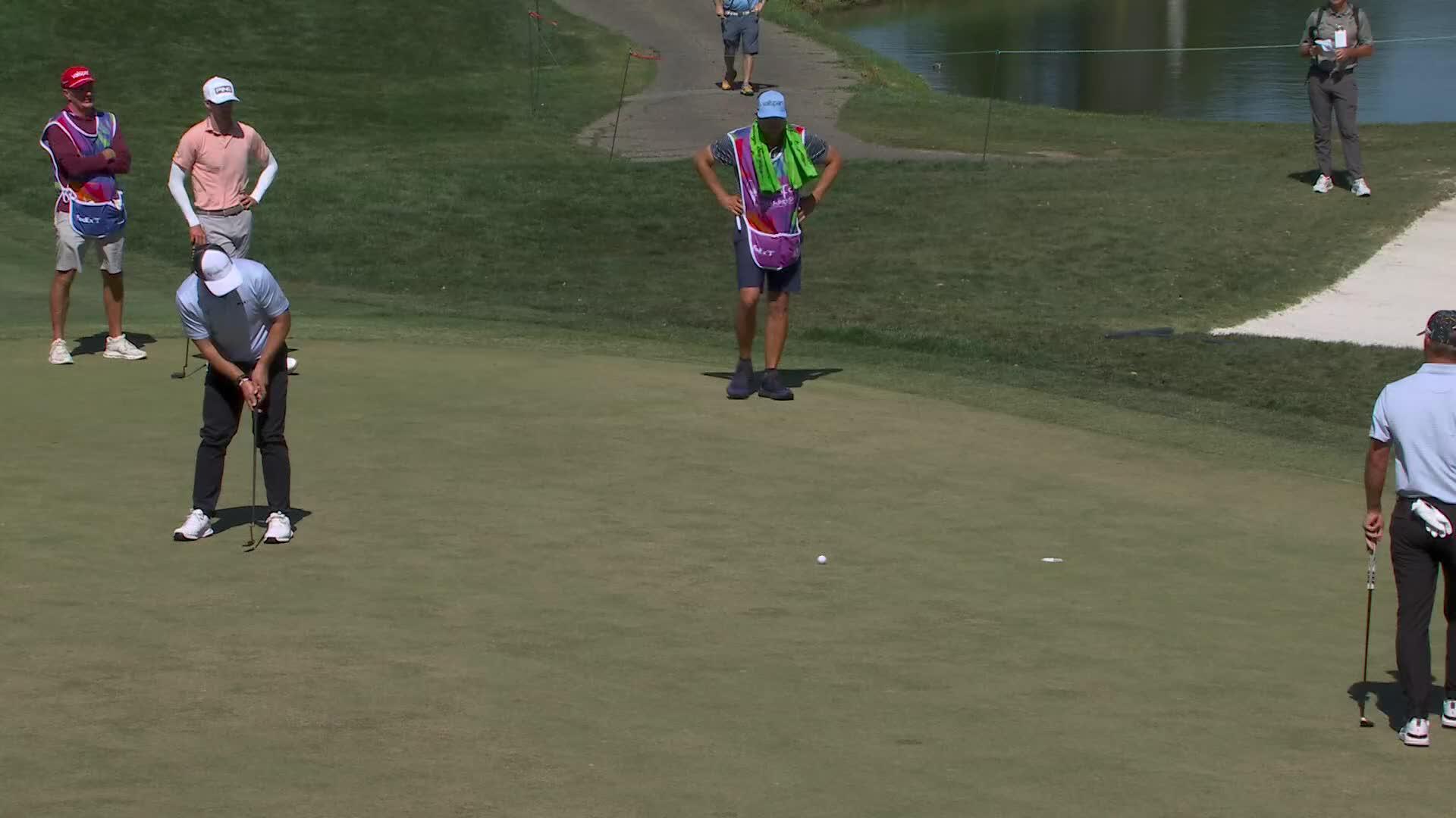 Justin Lower sinks 13-foot birdie putt on No. 3 at Valspar