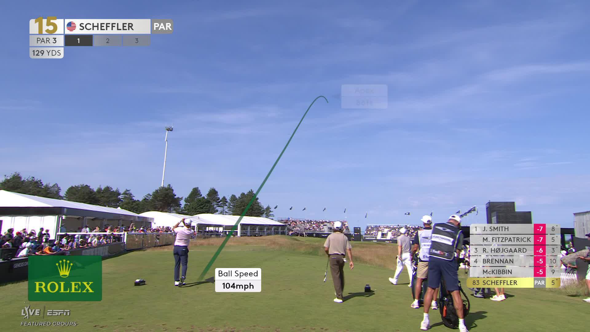 Scottie Scheffler hits tee shot to 8 feet, sets up birdie at Scottish Open