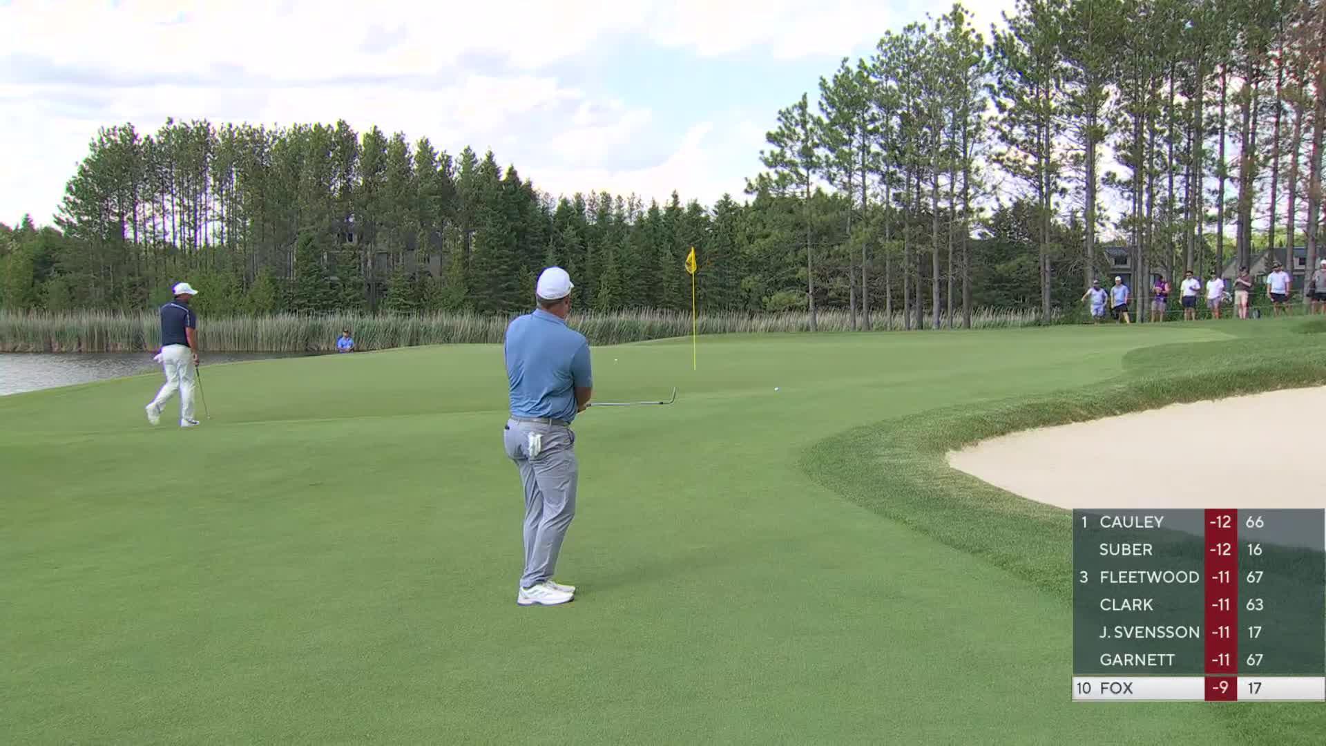 Ryan Fox drains 9-foot putt for birdie on No. 18 at RBC Canadian