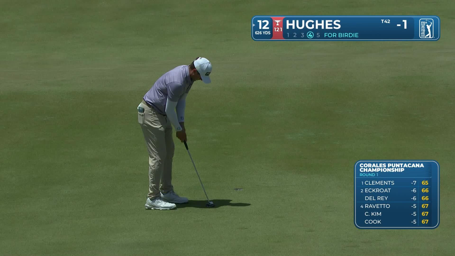 Mackenzie Hughes makes birdie on No. 12 at Corales Puntacana