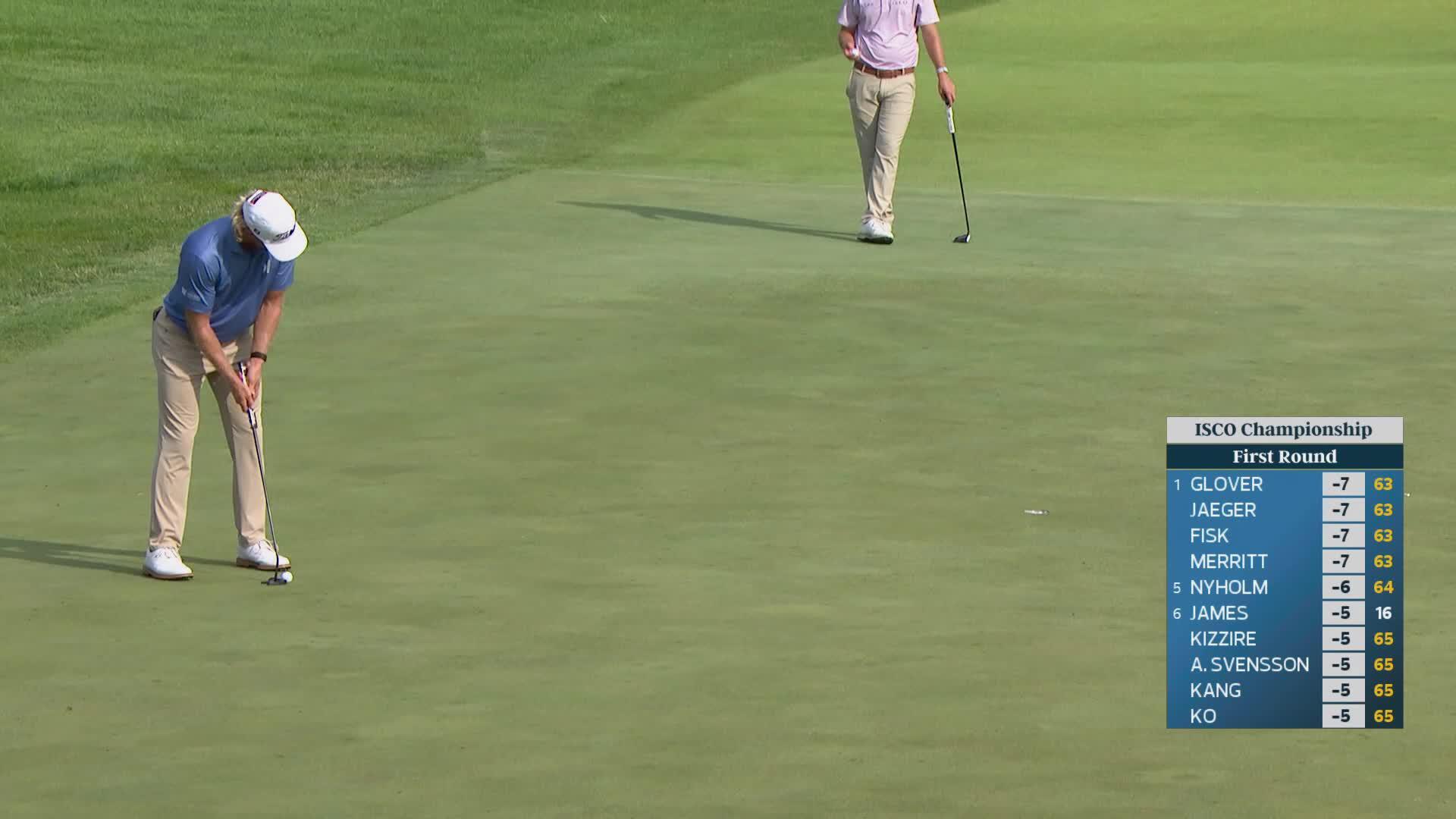 Jimmy Stanger sinks 12-foot birdie putt on No. 16 at ISCO Championship