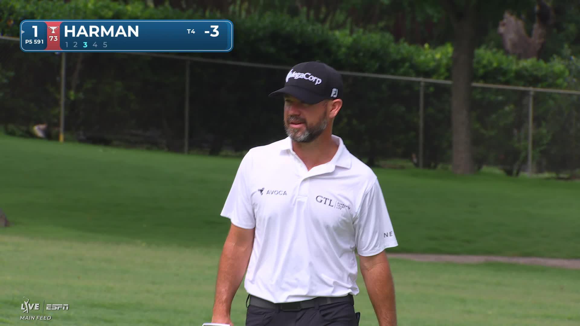 Brian Harman sinks 4-foot birdie putt on No. 1 at Charles Schwab