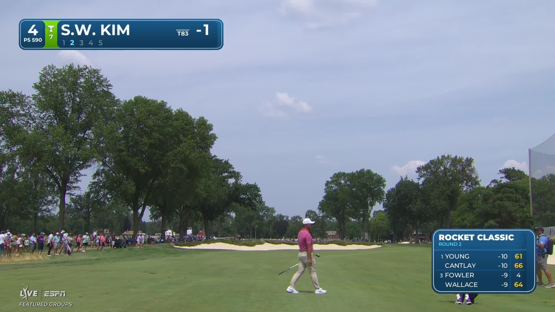 Si Woo Kim taps in from 2 feet for birdie on No. 4 at Rocket Classic