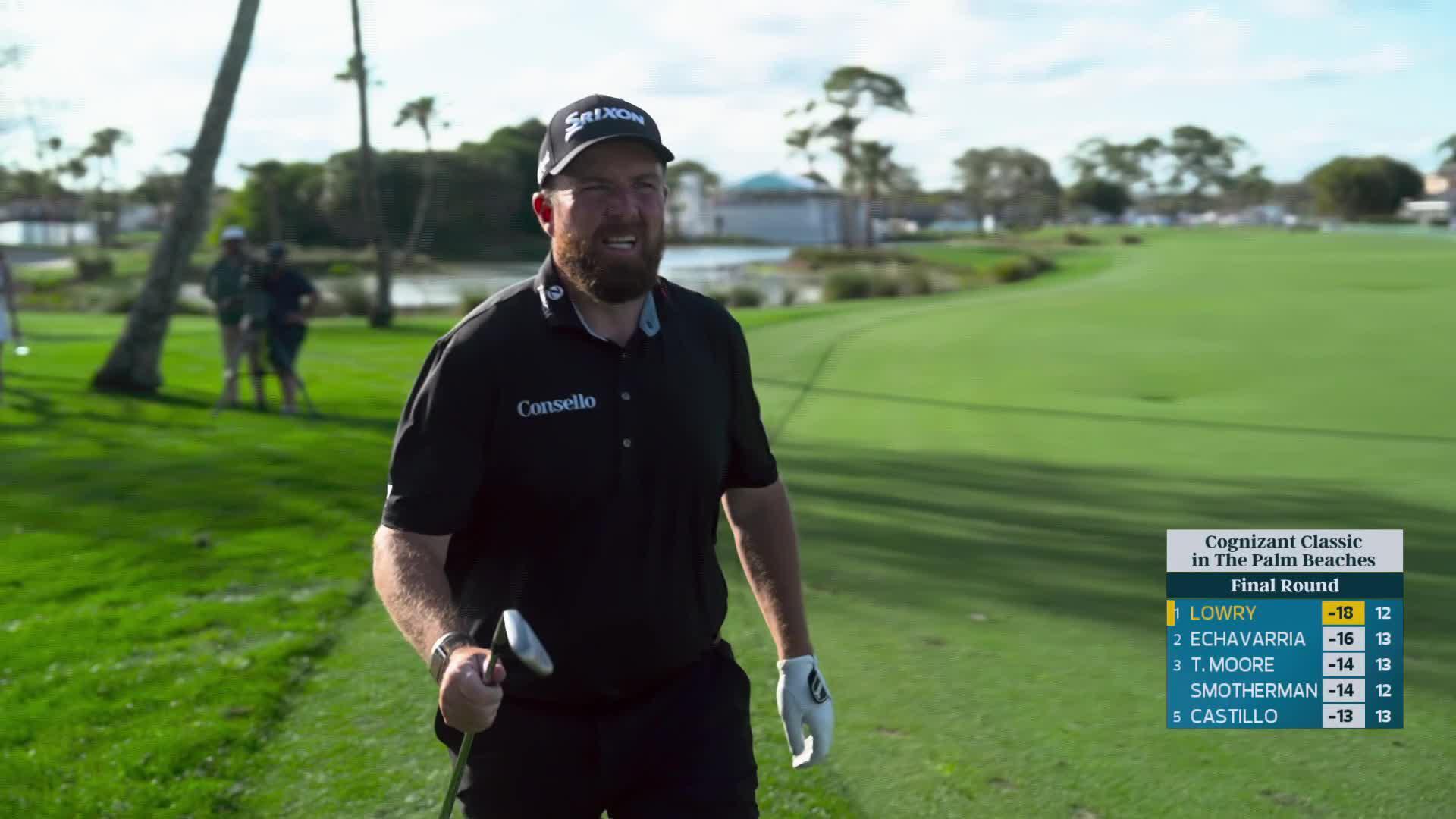 Shane Lowry sinks 20-foot birdie putt on No. 13 at Cognizant Classic