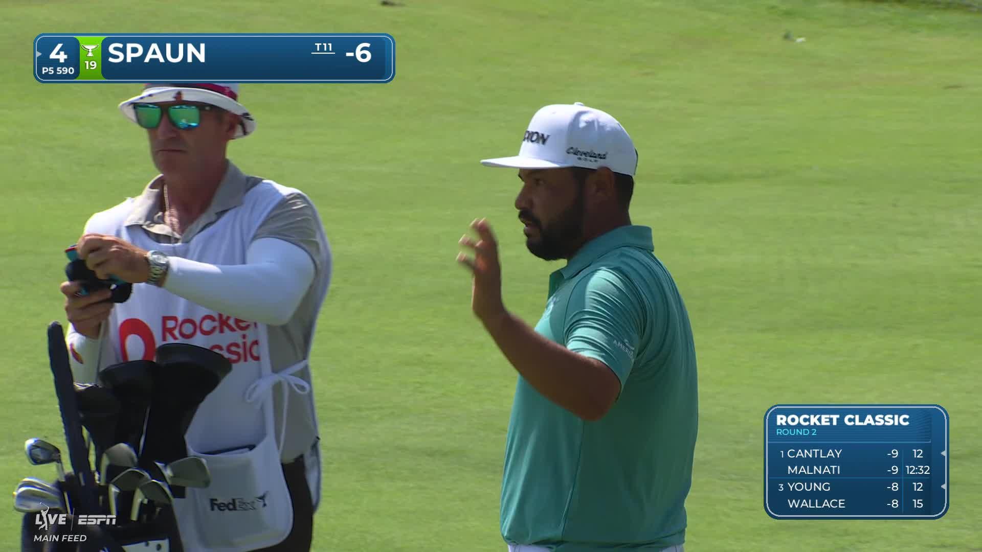 J.J. Spaun sinks 11-inch putt for birdie on No. 4 at Rocket Classic