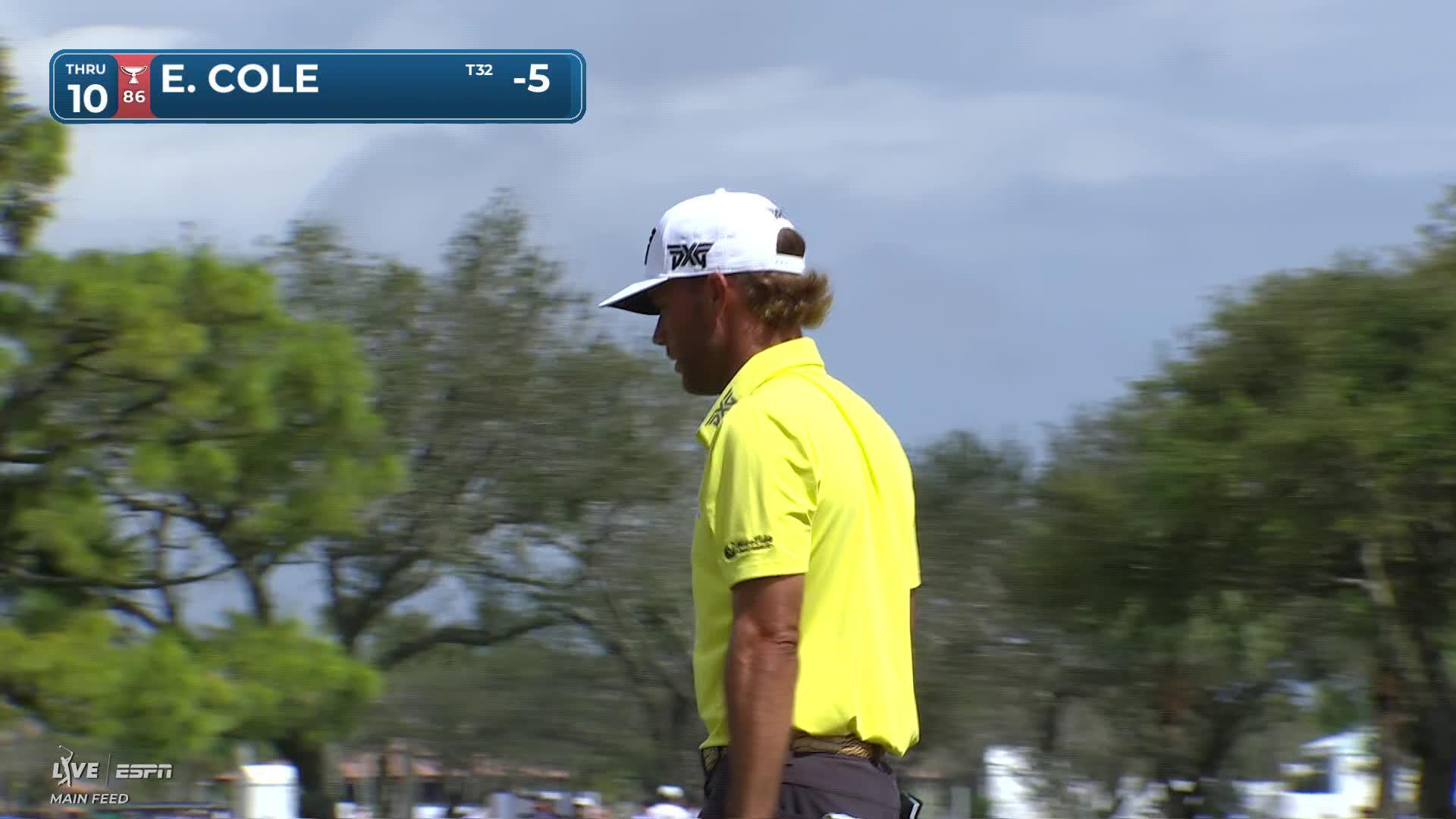 Eric Cole taps in from 6 inches for birdie on No. 10 at Cognizant Classic