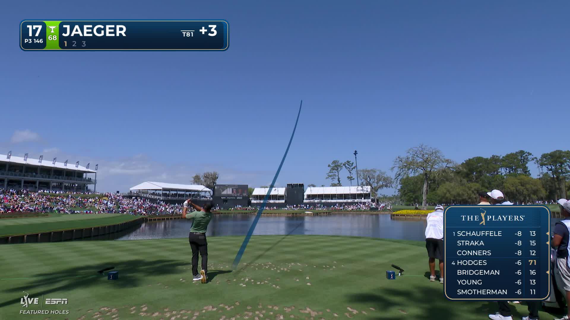 Stephan Jaeger sinks 22-foot birdie putt on No. 17 at THE PLAYERS