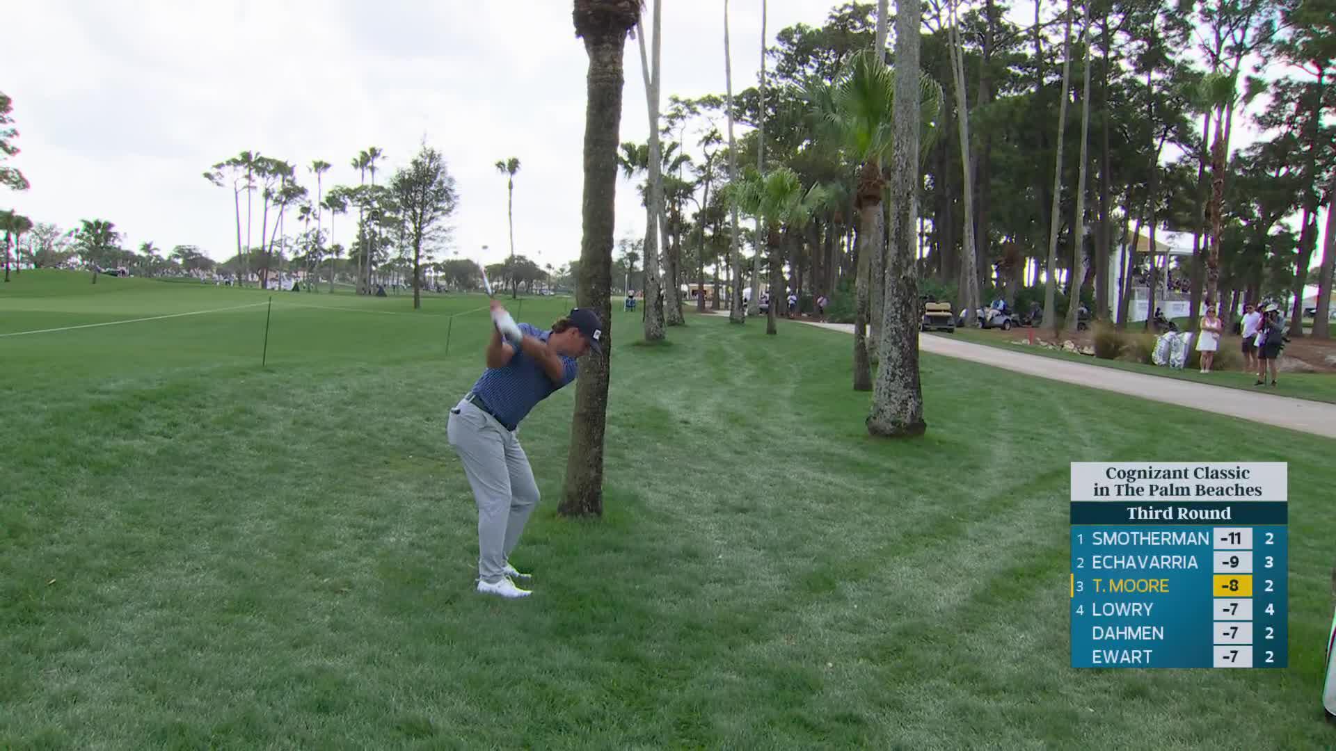 Taylor Moore rolls in 5-foot birdie putt on No. 3 at Cognizant Classic