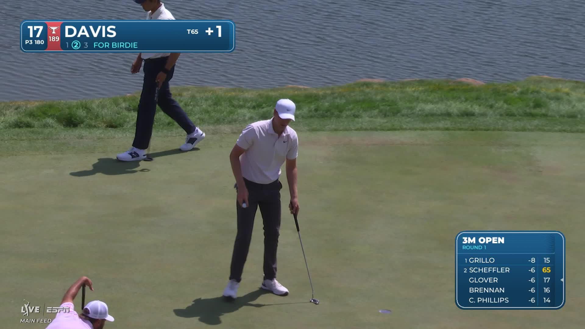 Cam Davis hits tee shot to 4 feet, sets up birdie on No. 17 at 3M Open