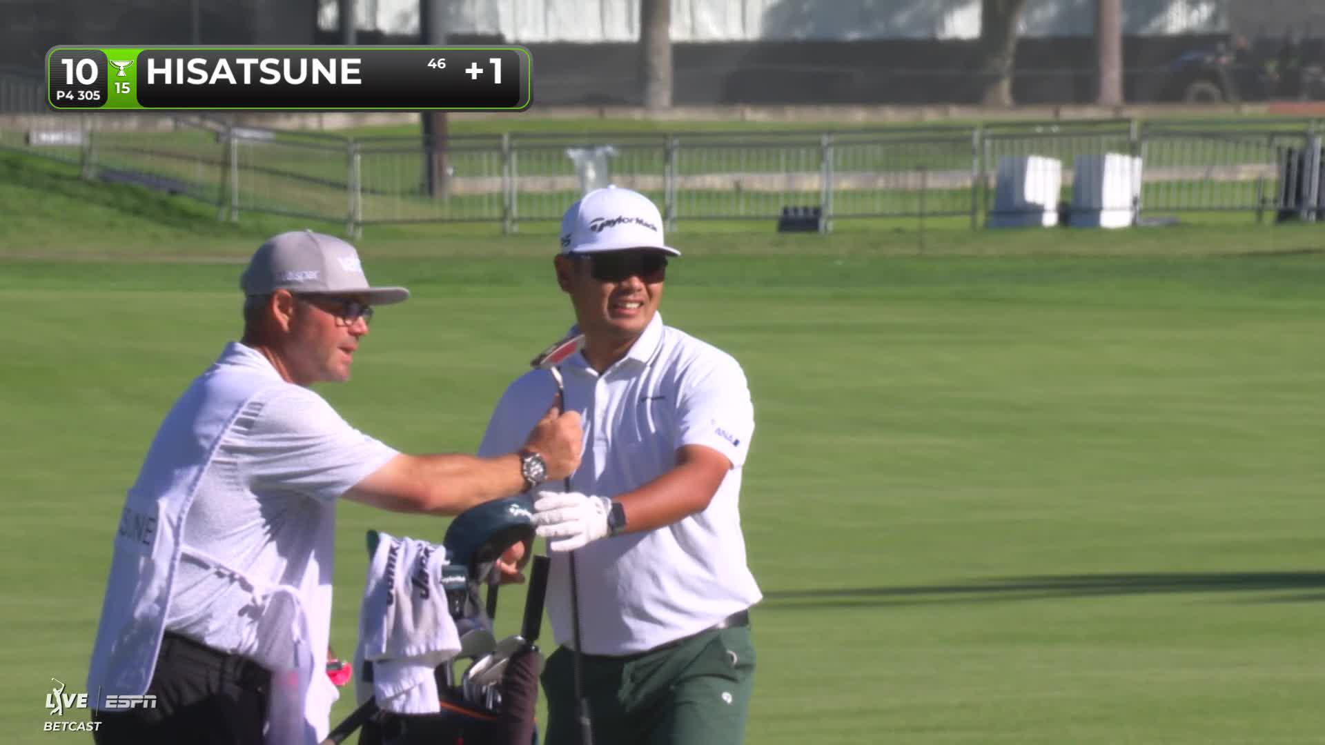Ryo Hisatsune sinks 6-foot birdie putt on No. 10 at The Genesis