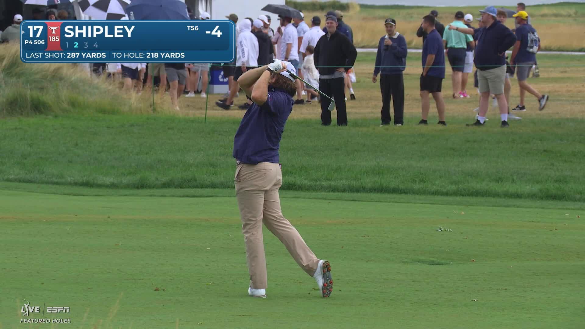 Neal Shipley's 216-yard approach sets up birdie on No. 17 at Rocket Classic