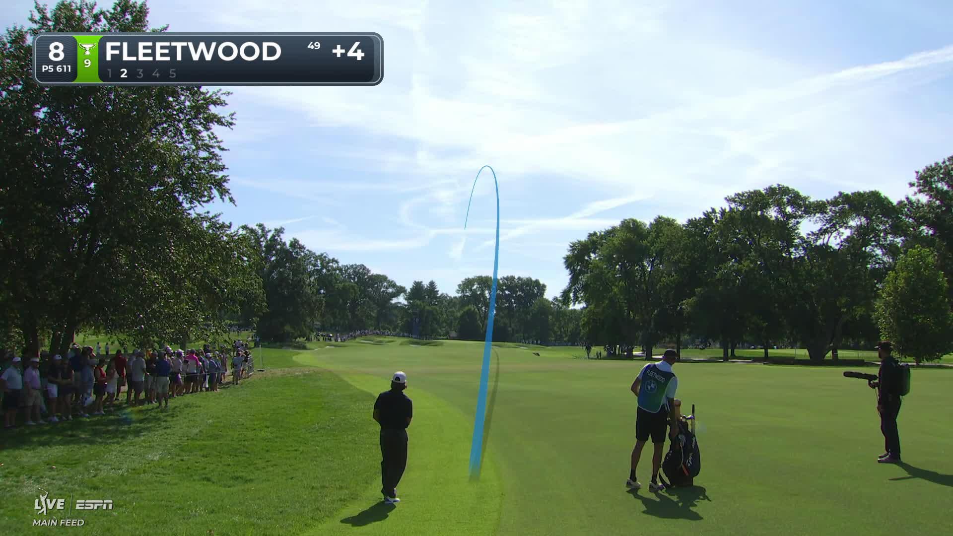 Tommy Fleetwood reaches par-5 No. 8 in two, makes birdie at BMW Championship