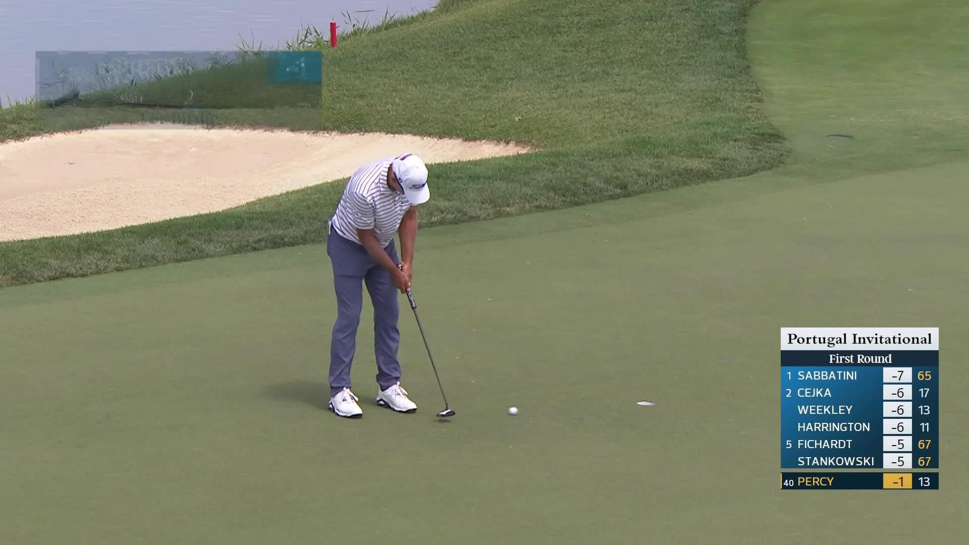 Cameron Percy makes birdie on No. 14 at Portugal Invitational