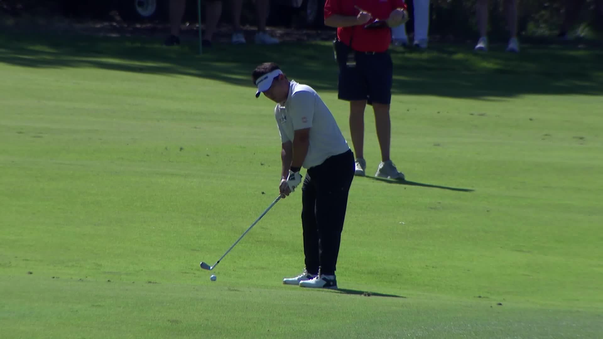 Seungtaek Lee makes birdie on No. 18 at Compliance Solutions