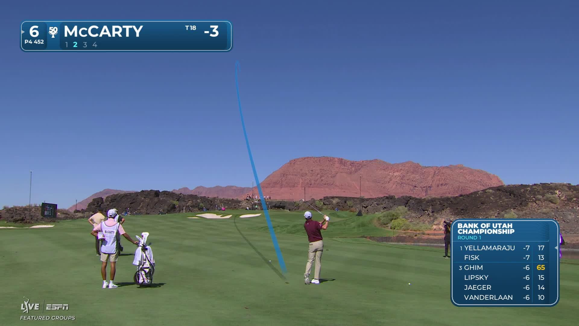 Matt McCarty's 166-yard approach sets up birdie on No. 6 at Bank of Utah
