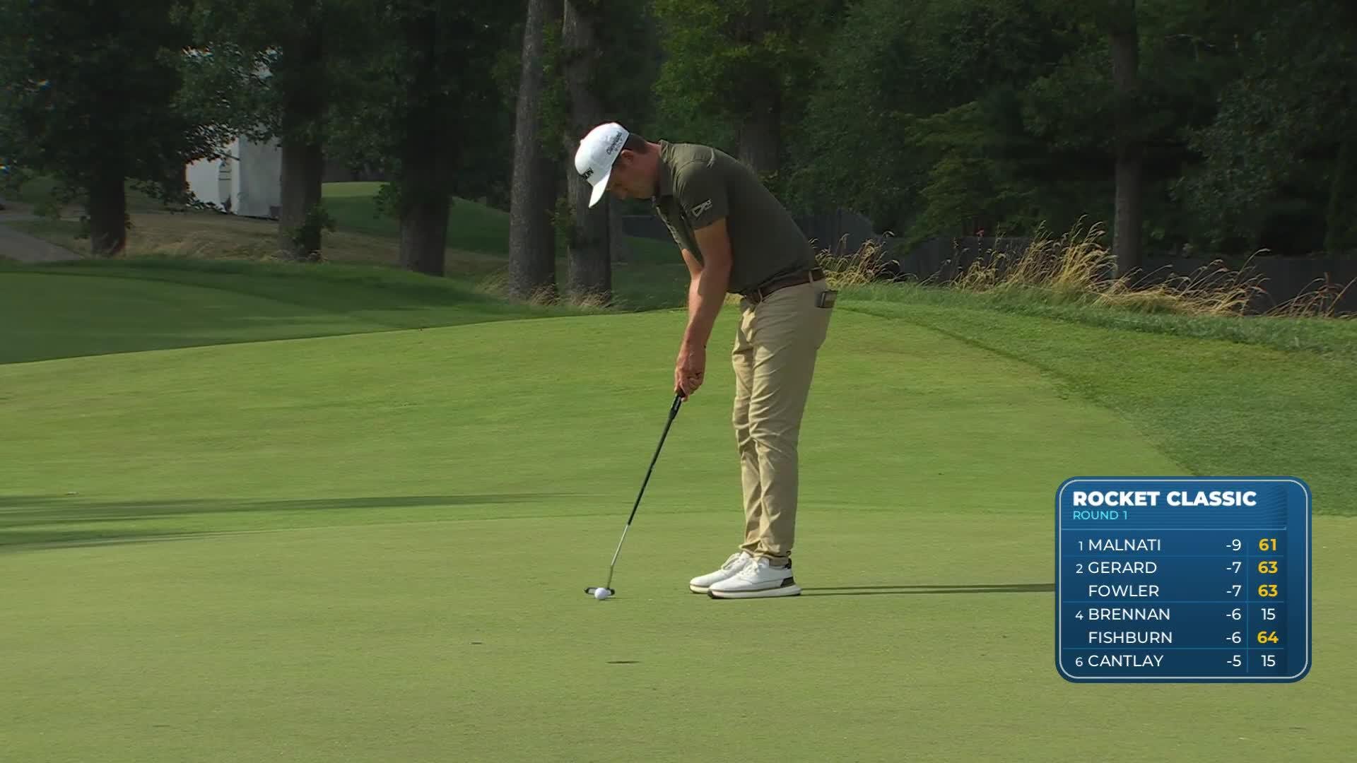 Andrew Putnam drains 9-foot putt for birdie on No. 9 at Rocket Classic