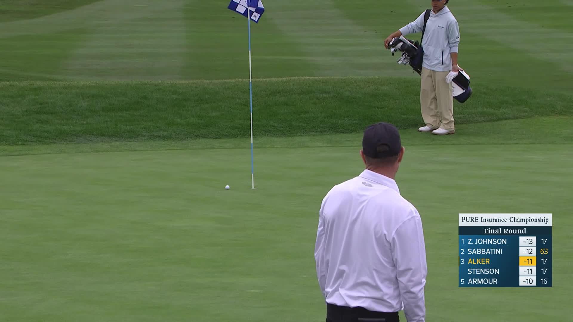 Steven Alker makes birdie on No. 18 at PURE Insurance Championship