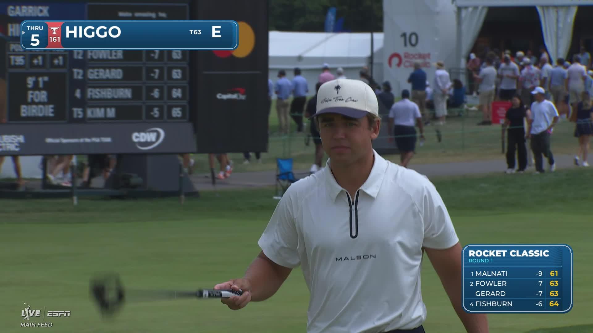 Garrick Higgo drains 9-foot putt for birdie on No. 14 at Rocket Classic
