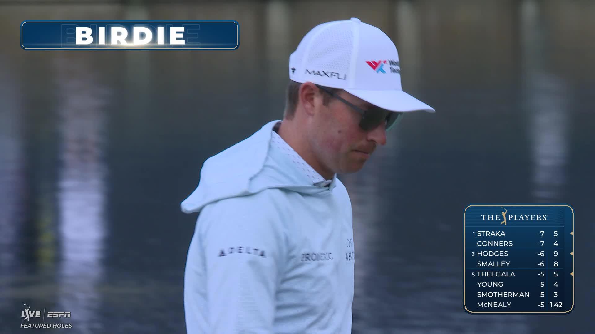 Ben Griffin pours in 10-foot birdie putt on No. 16 at THE PLAYERS