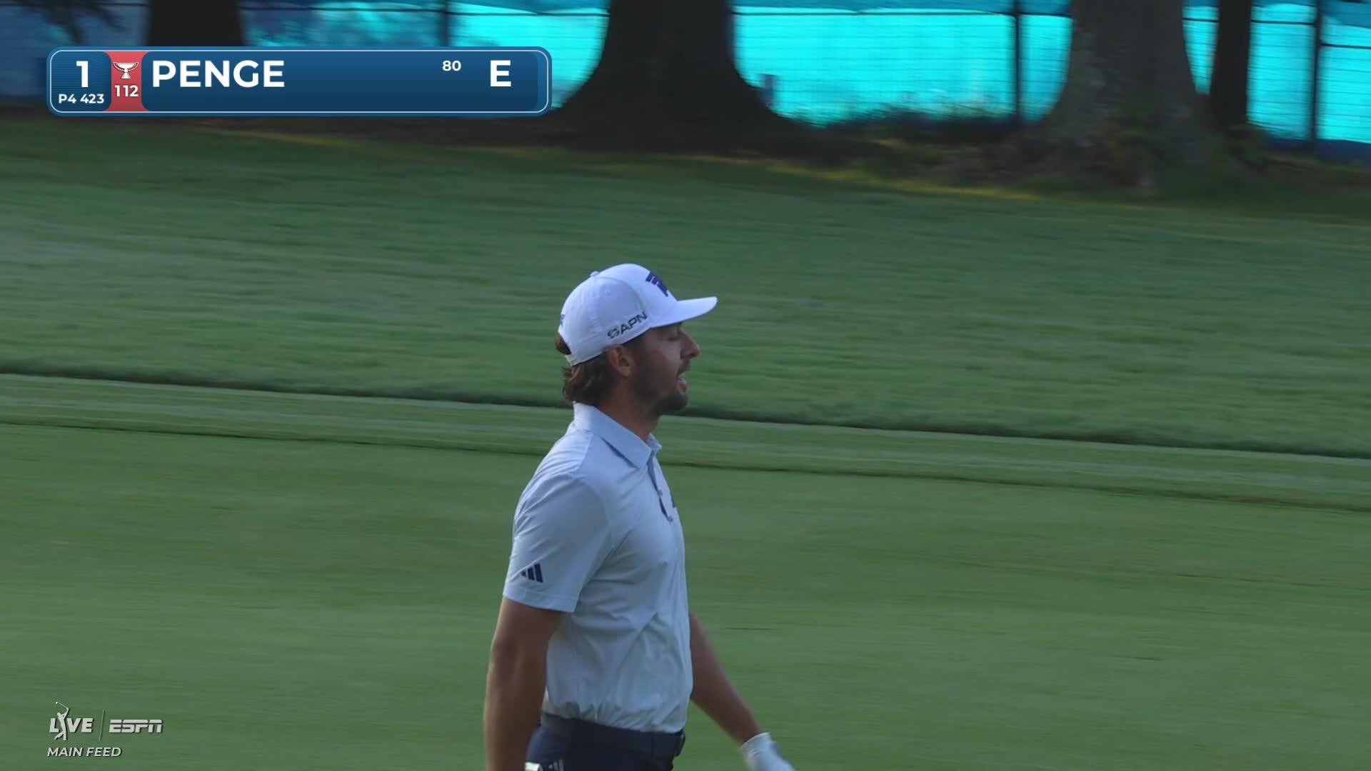 Marco Penge gets up-and-down from 127 yards for birdie on No. 1 at Wyndham