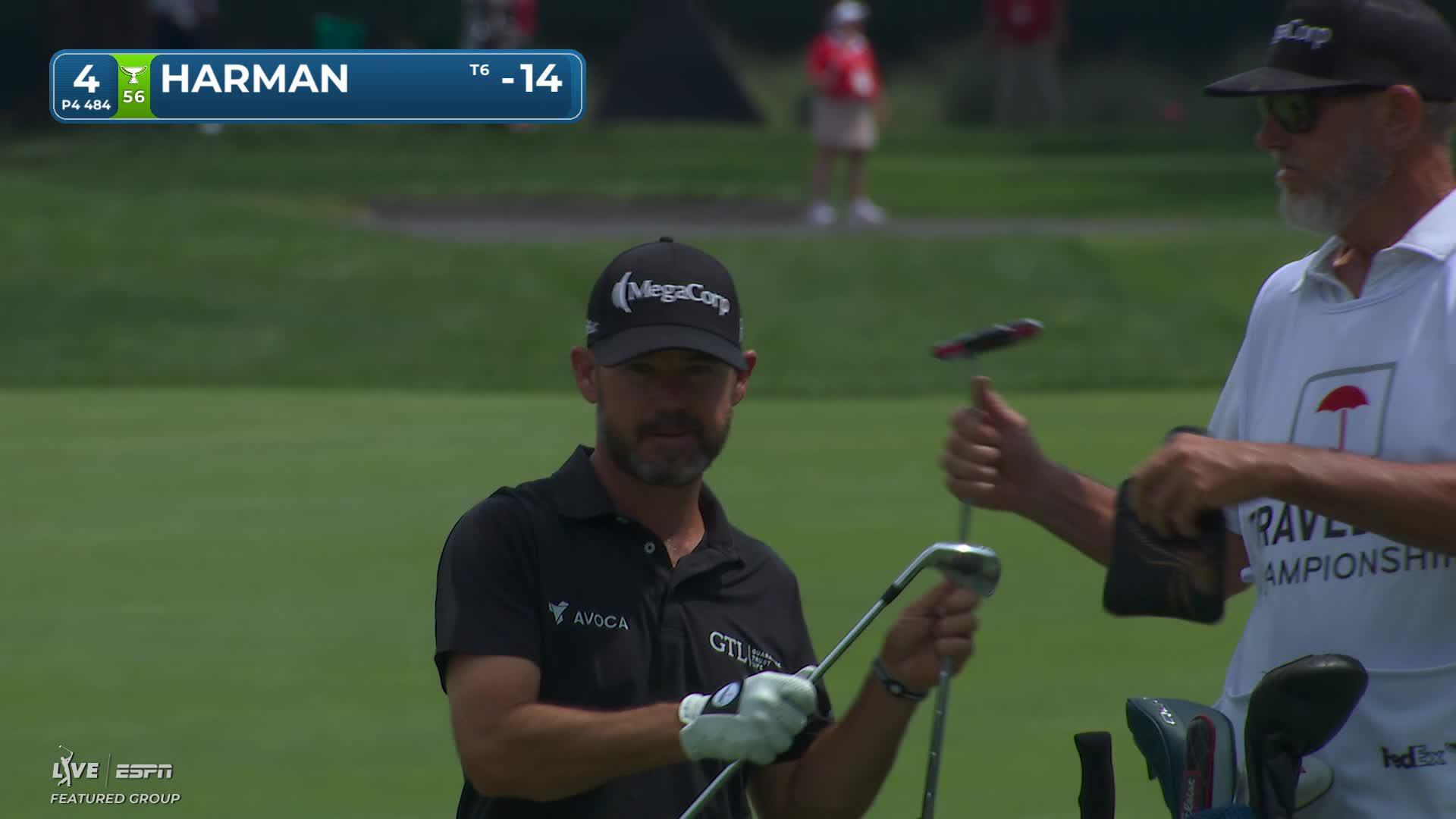 Brian Harman's 183-yard approach sets up birdie on No. 4 at Travelers
