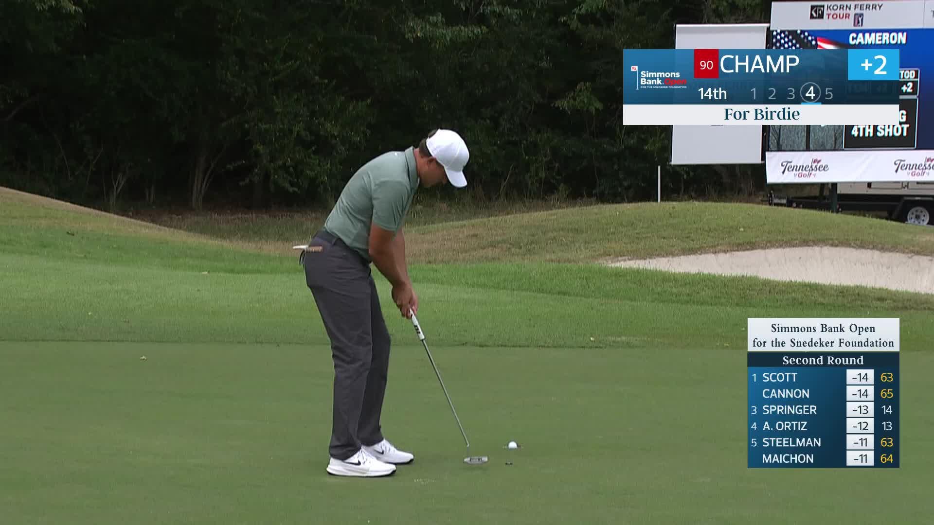 Cameron Champ makes birdie on No. 14 at Simmons Bank Open