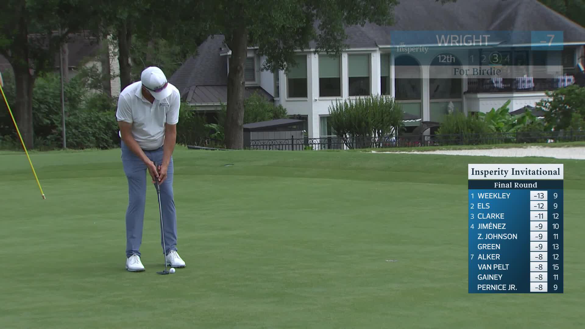 Michael Wright makes birdie on No. 12 at Insperity Invitational