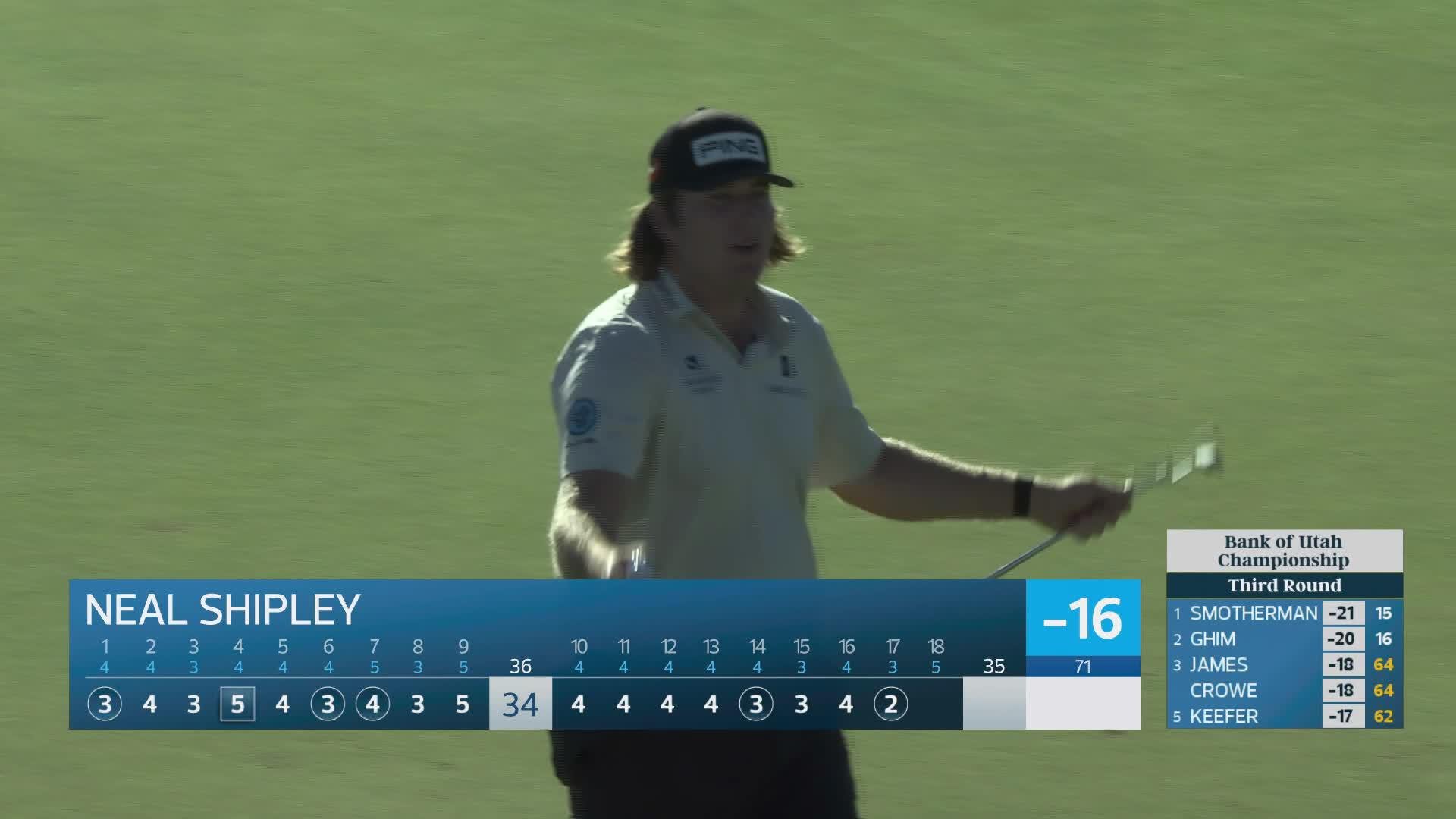 Neal Shipley sinks 20-foot birdie putt on No. 17 at Bank of Utah