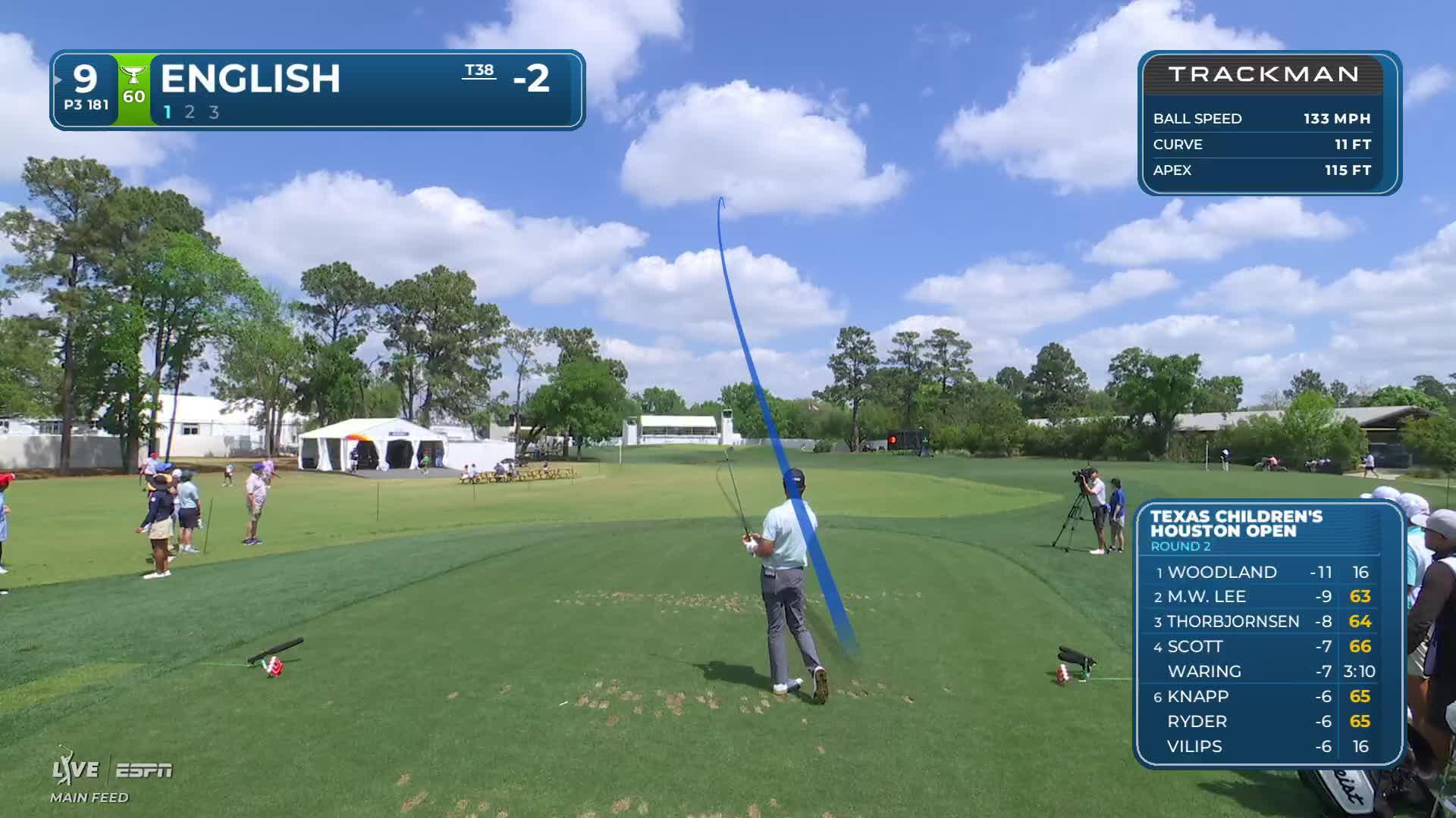 Harris English drives 180 yards to 4 feet, sets up birdie on No. 9 at Texas Children's