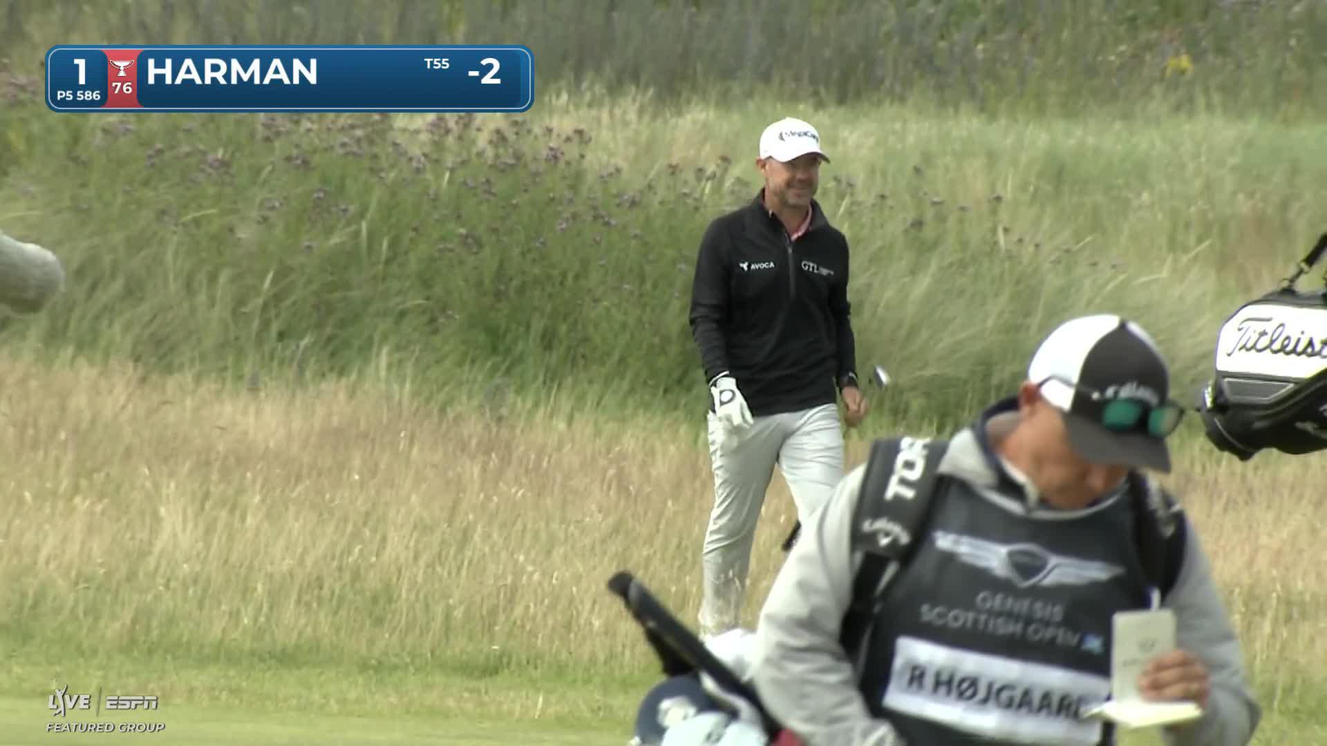 Brian Harman reaches par-5 No. 1 in three, makes birdie at Genesis Scottish Open