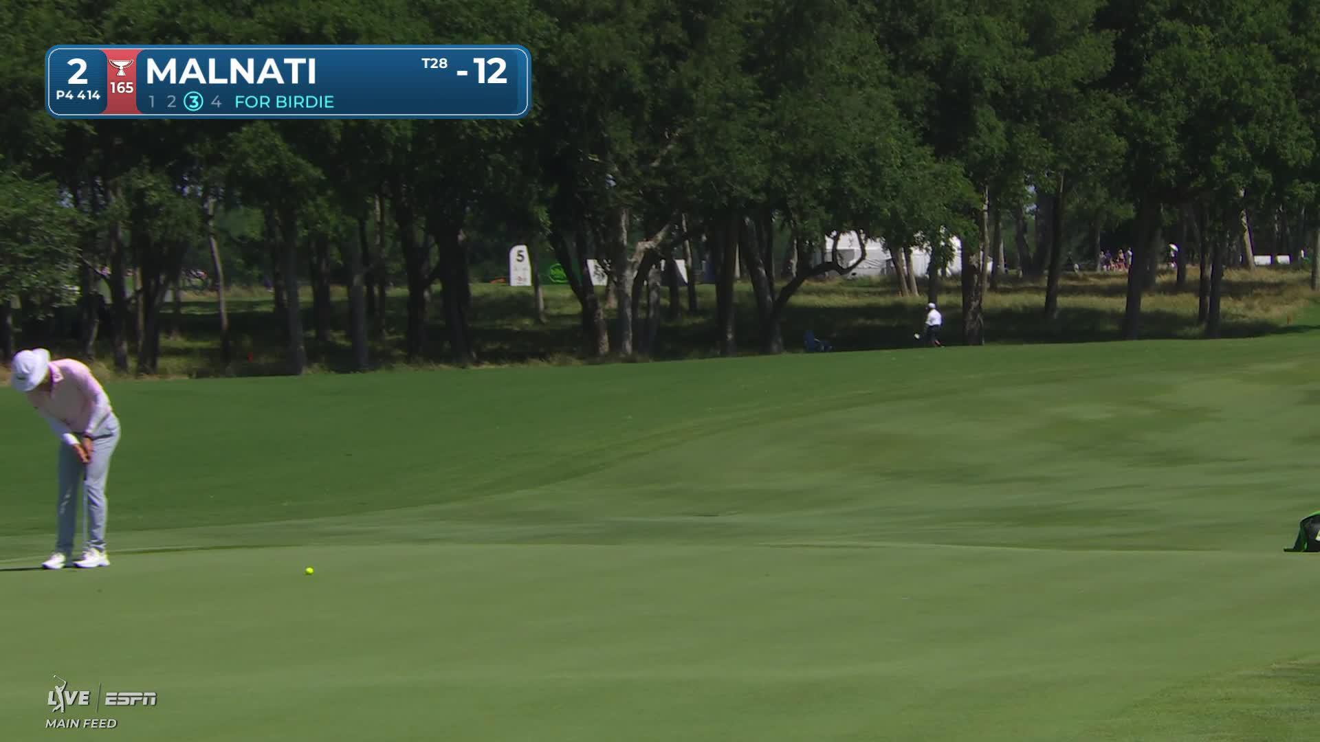 Peter Malnati drains 22-foot birdie putt on No. 2 at THE CJ CUP